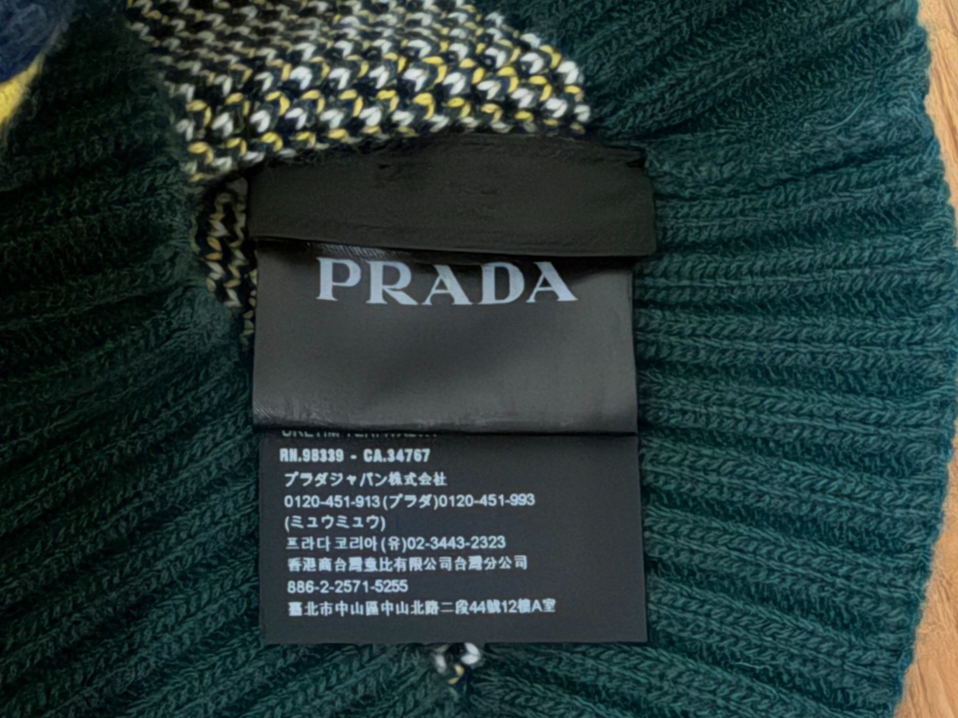 Prada Prada Green Striped Knit Hat L Size ONE SIZE - 4 Thumbnail