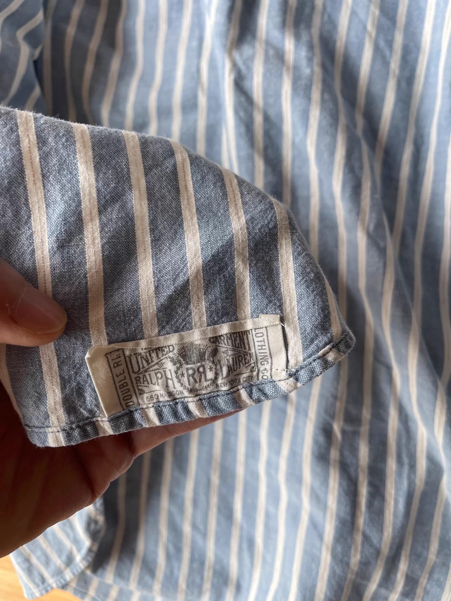 RRL Ralph Lauren Light Blue Vertical Stripe Western Shirt Size US S / EU 44-46 / 1 - 5 Thumbnail