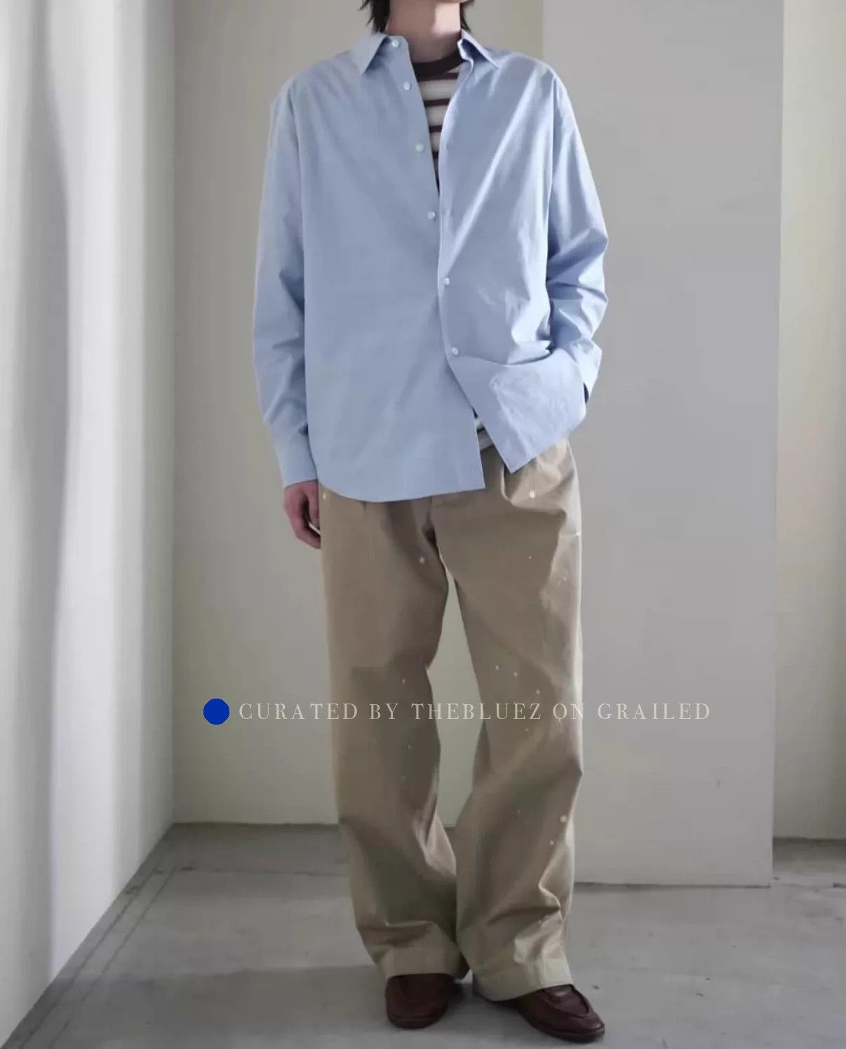 Auralee Washed Finx Chambray Long Sleeve Shirt Size US XL / EU 56 / 4 - 3 Thumbnail