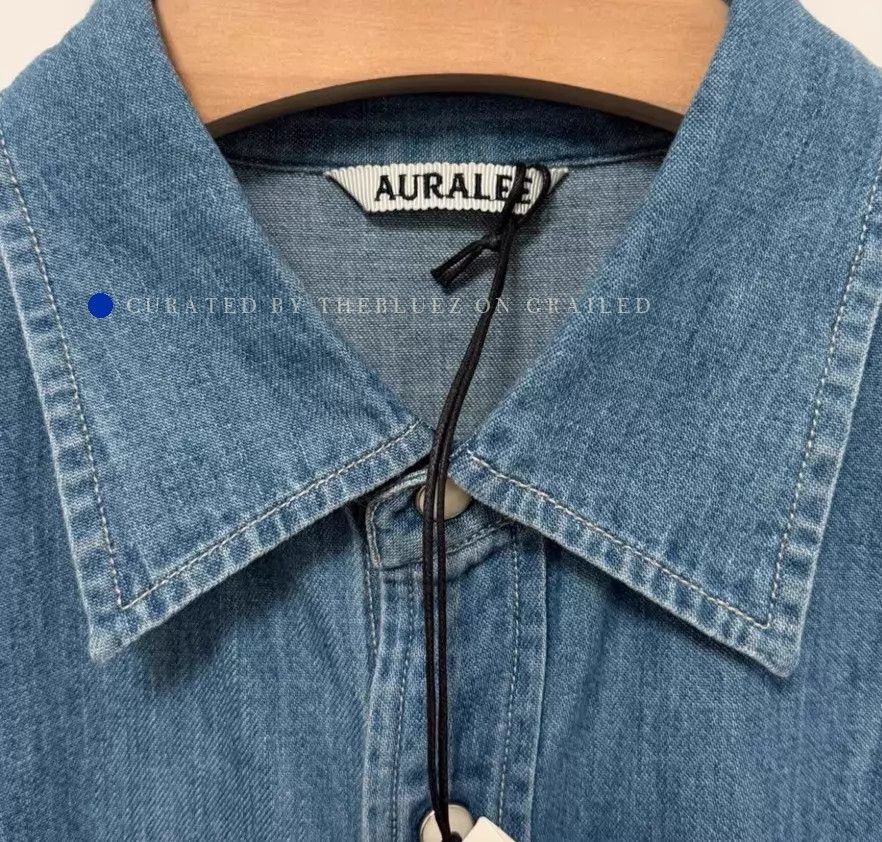 Auralee Light Denim Shirt with Pearl Buttons Size US XXL / EU 58 / 5 - 2 Thumbnail
