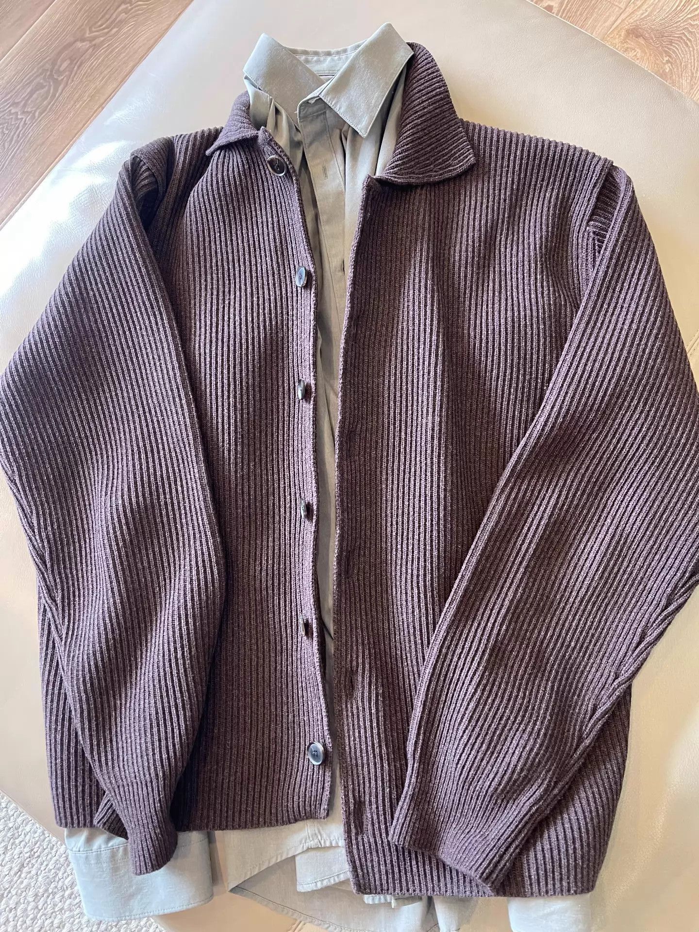 Auralee Super Fine Wool Cardigan in Brown Size US L / EU 52-54 / 3 - 3 Thumbnail