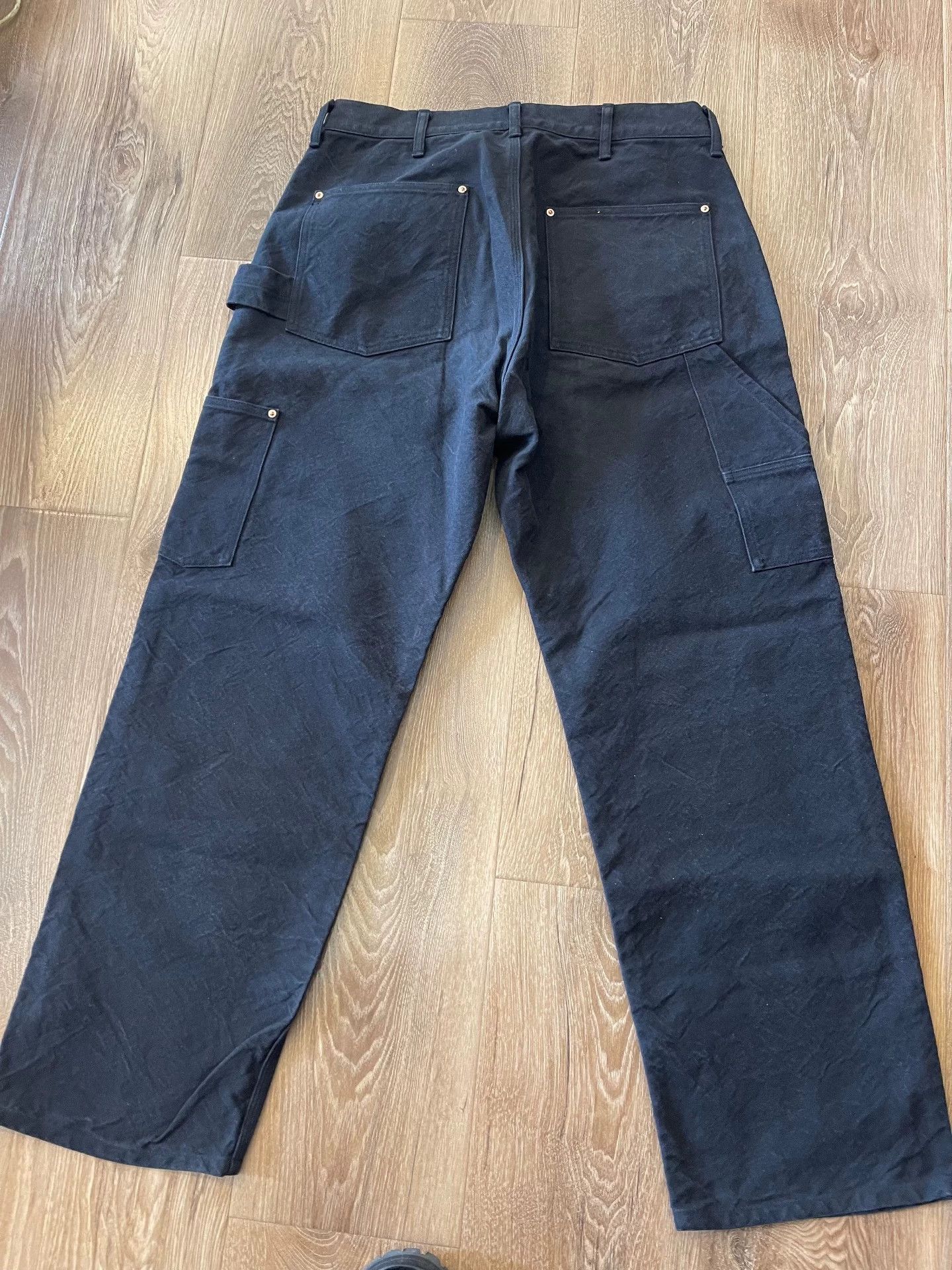 Comoli Black Canvas Duck Painter Pants Size US 32 / EU 48 - 2 Thumbnail