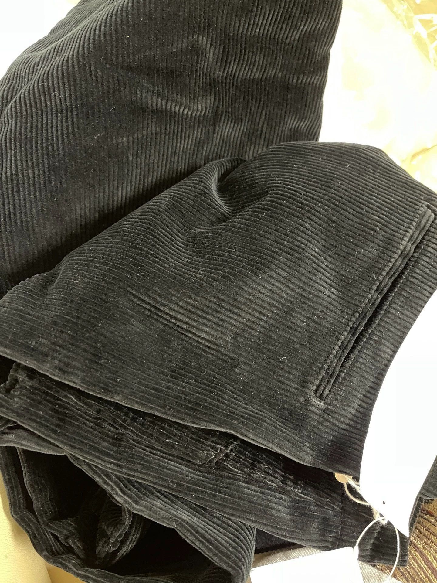 Comoli Thick Black Corduroy Casual Pants Size US 32 / EU 48 - 3 Thumbnail