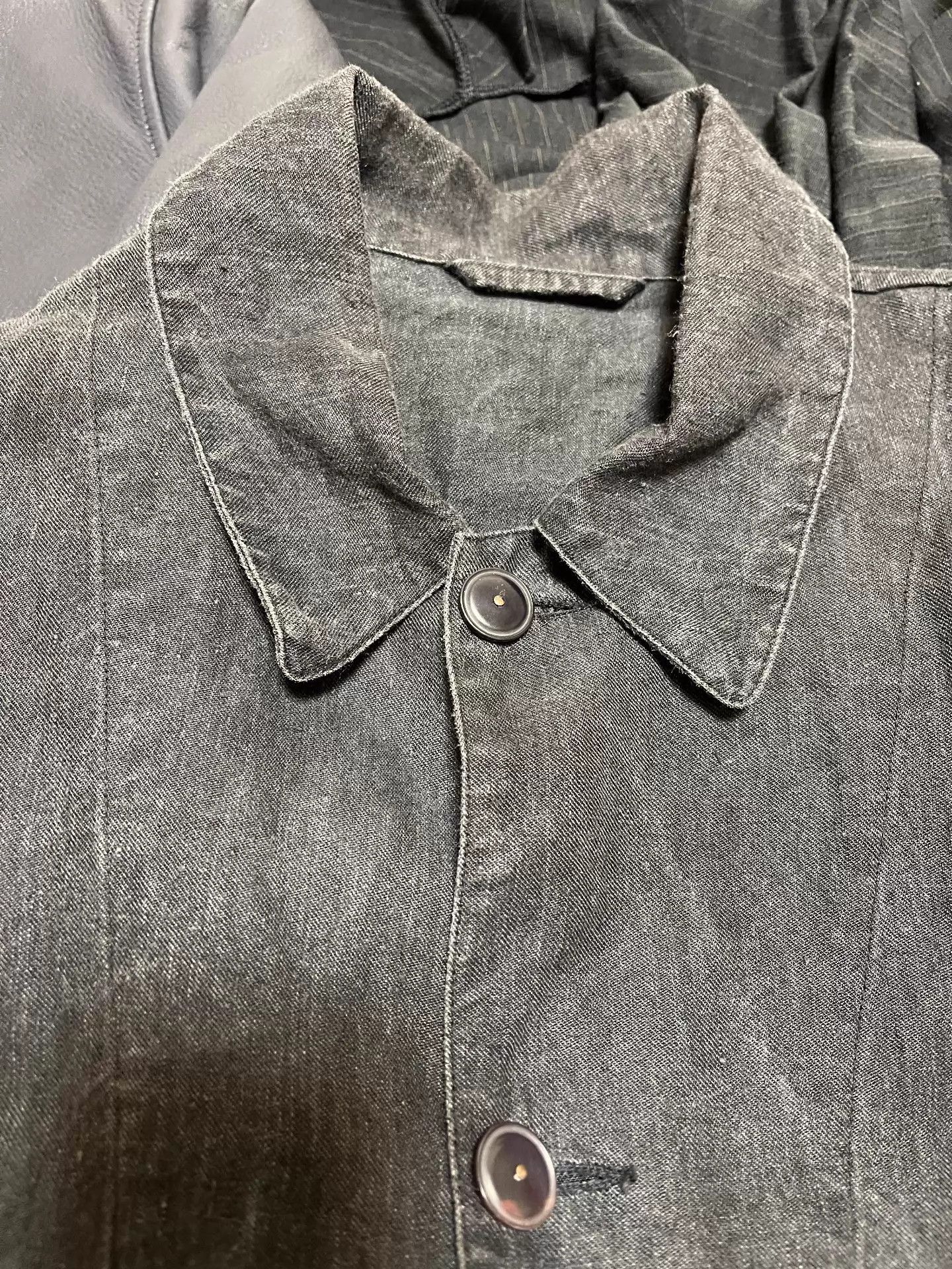 Comoli Black Dyed Linen Jacket in Size L Size US L / EU 52-54 / 3 - 2 Thumbnail