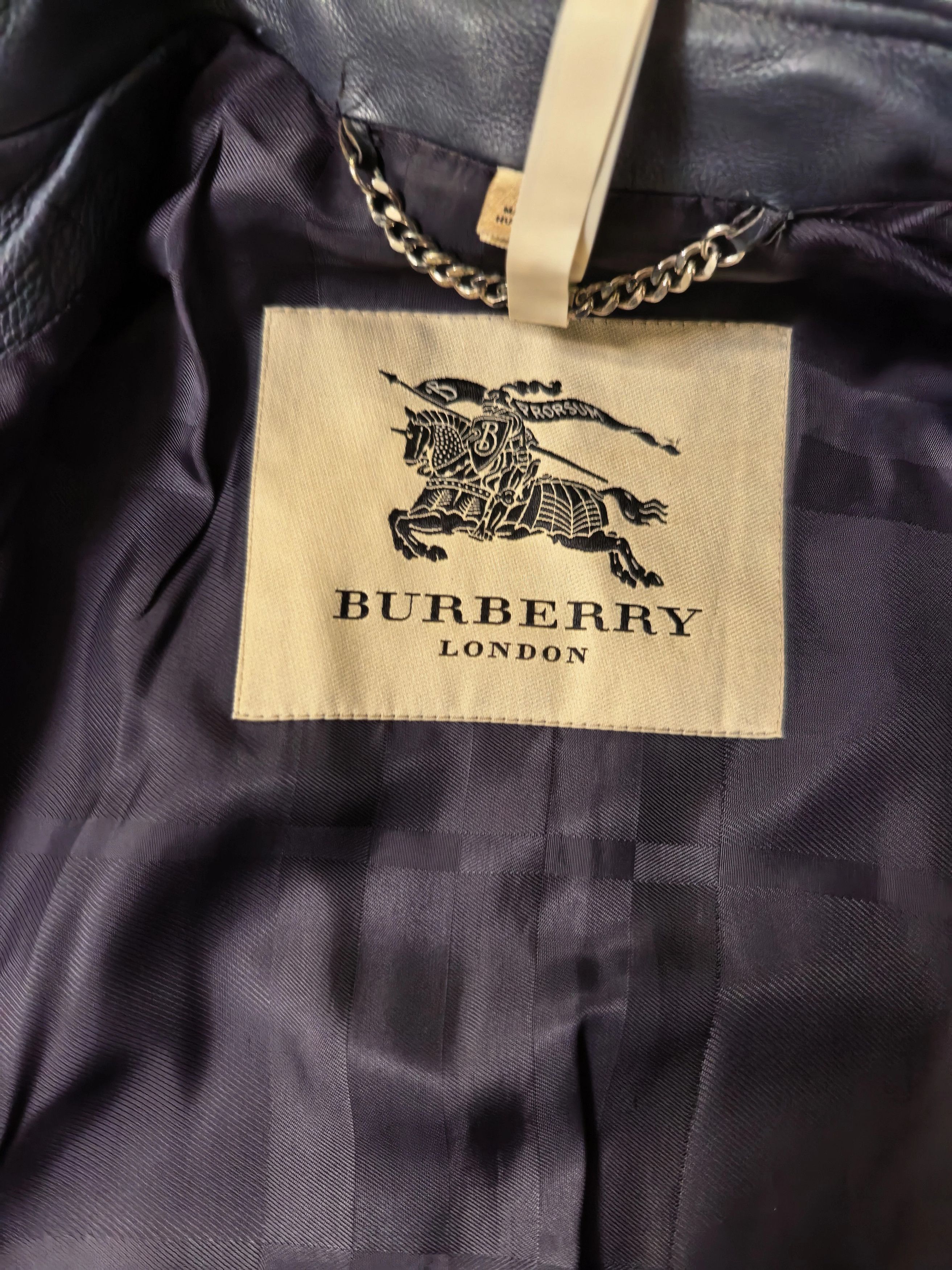 Burberry Black Cowhide Biker Jacket, Size S Size US S / EU 44-46 / 1 - 6 Thumbnail