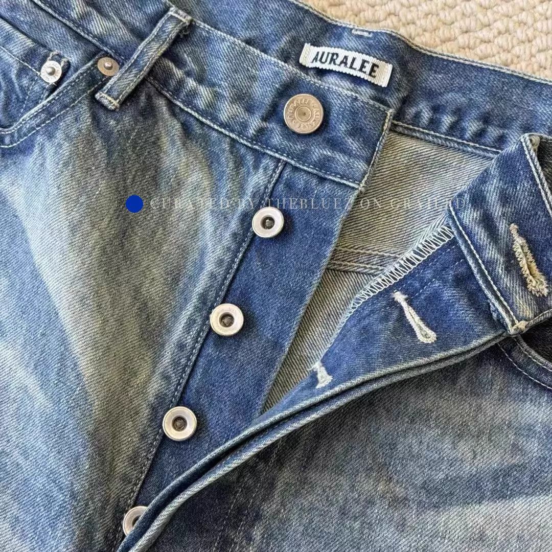 Auralee Faded Heavy Denim Wide Jeans Size US 32 / EU 48 - 6 Thumbnail