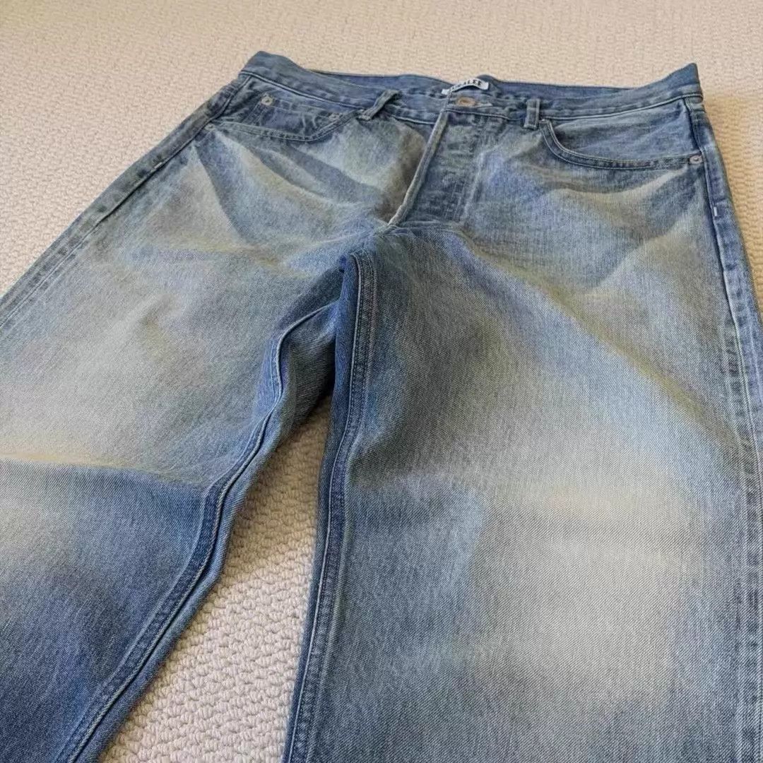Auralee Faded Heavy Denim Wide Jeans Size US 32 / EU 48 - 3 Thumbnail