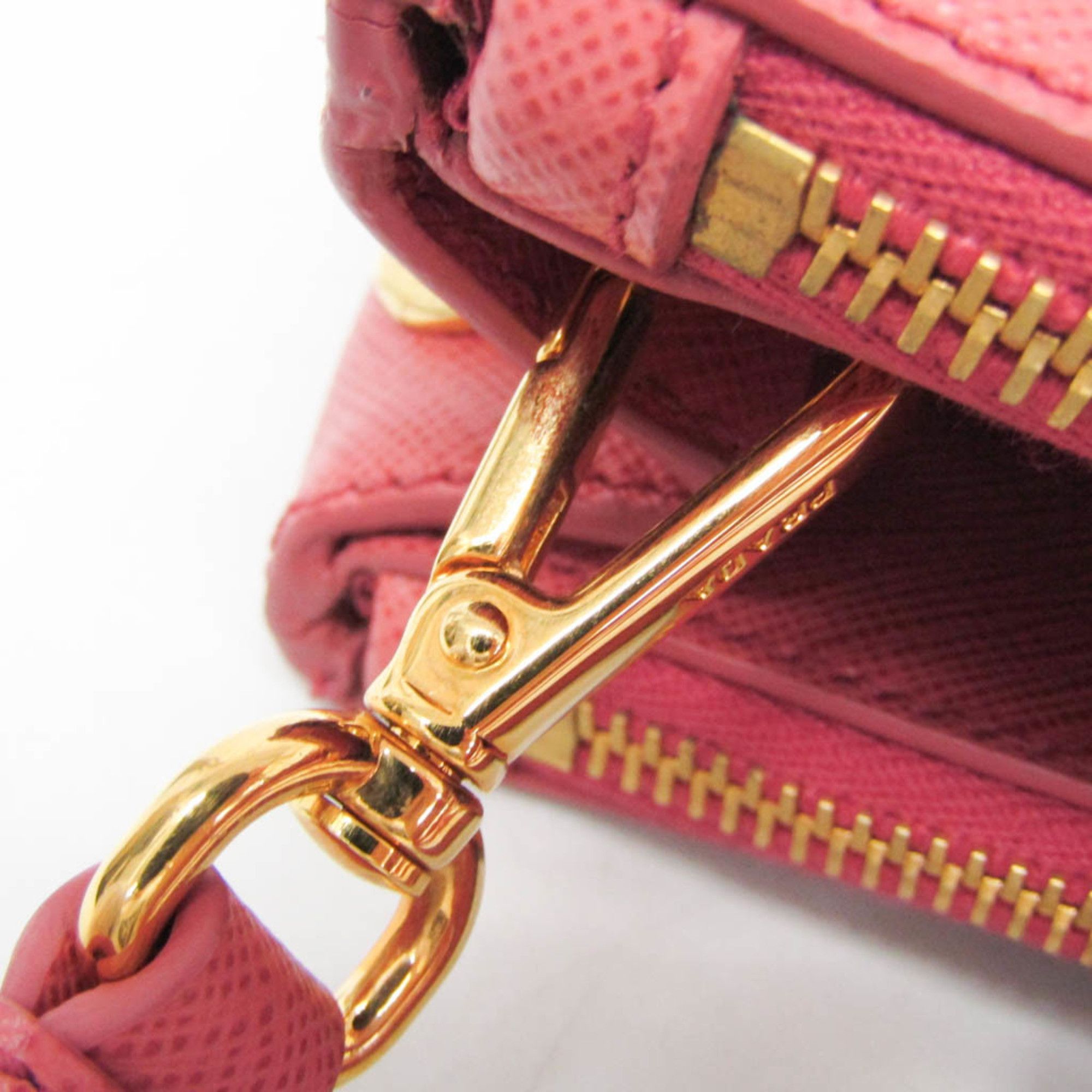 Prada Prada Saffiano Galleria BN2316 Women's Leather Handbag,Shoulder Bag Pink Size ONE SIZE - 12 Thumbnail