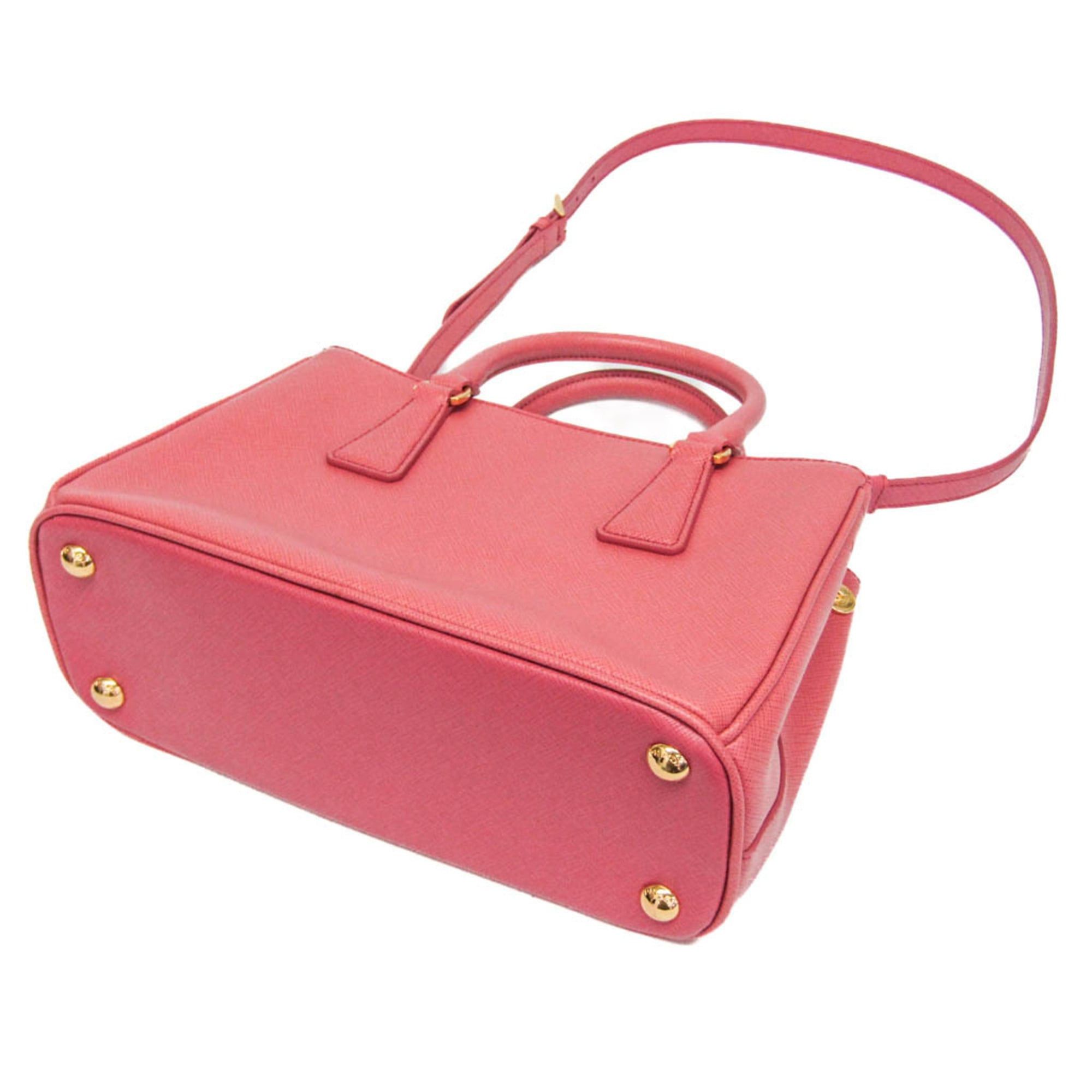 Prada Prada Saffiano Galleria BN2316 Women's Leather Handbag,Shoulder Bag Pink Size ONE SIZE - 2 Thumbnail