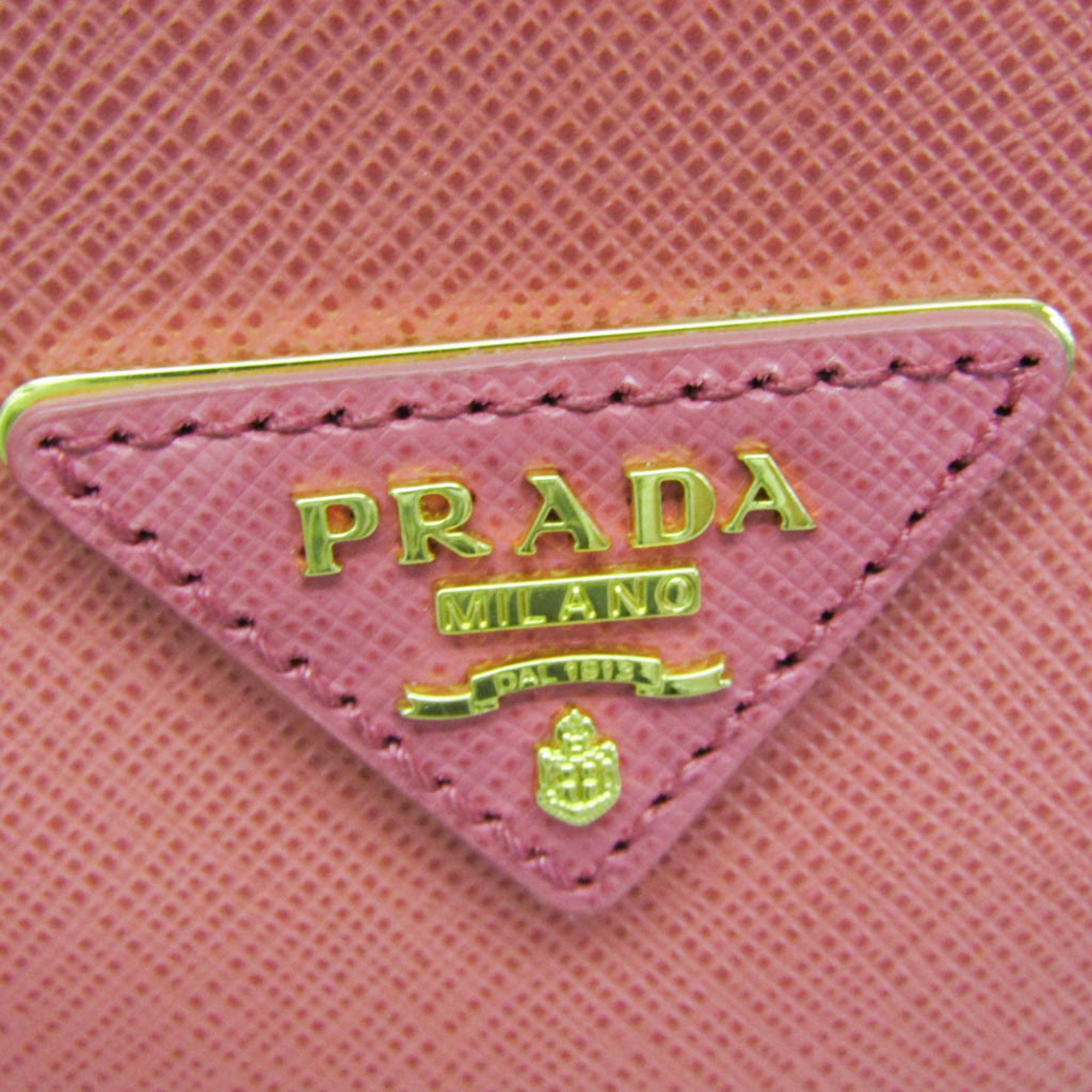 Prada Prada Saffiano Galleria BN2316 Women's Leather Handbag,Shoulder Bag Pink Size ONE SIZE - 14 Thumbnail