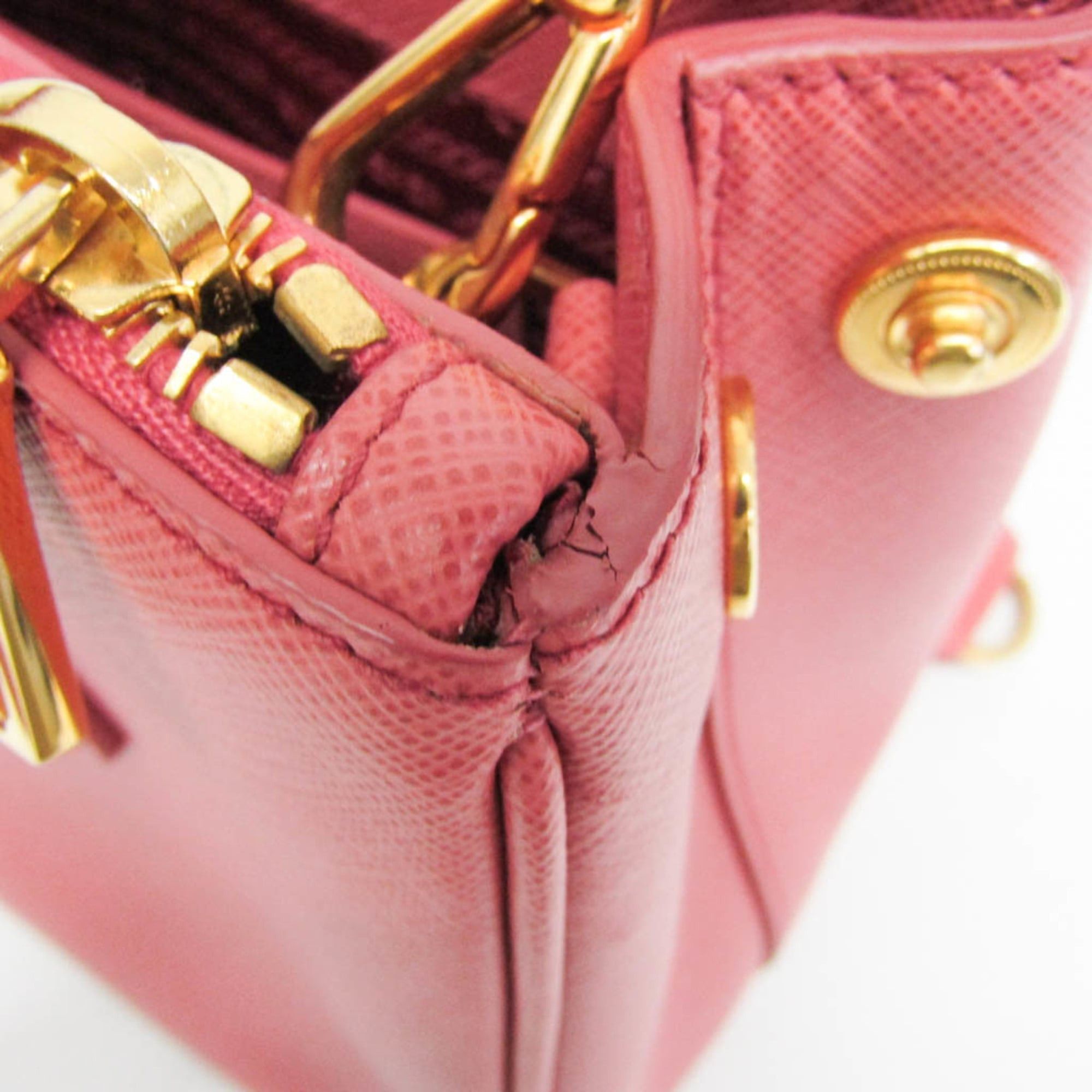 Prada Prada Saffiano Galleria BN2316 Women's Leather Handbag,Shoulder Bag Pink Size ONE SIZE - 8 Thumbnail