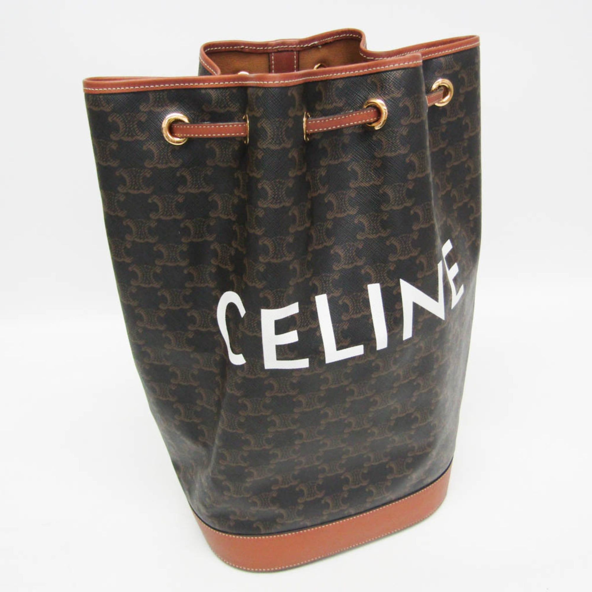 Celine Celine Triomphe Medium Sailor Bag Women,Men PVC,Leather Shoulder Bag Brown,Dark Brown Size ONE SIZE - 14 Thumbnail