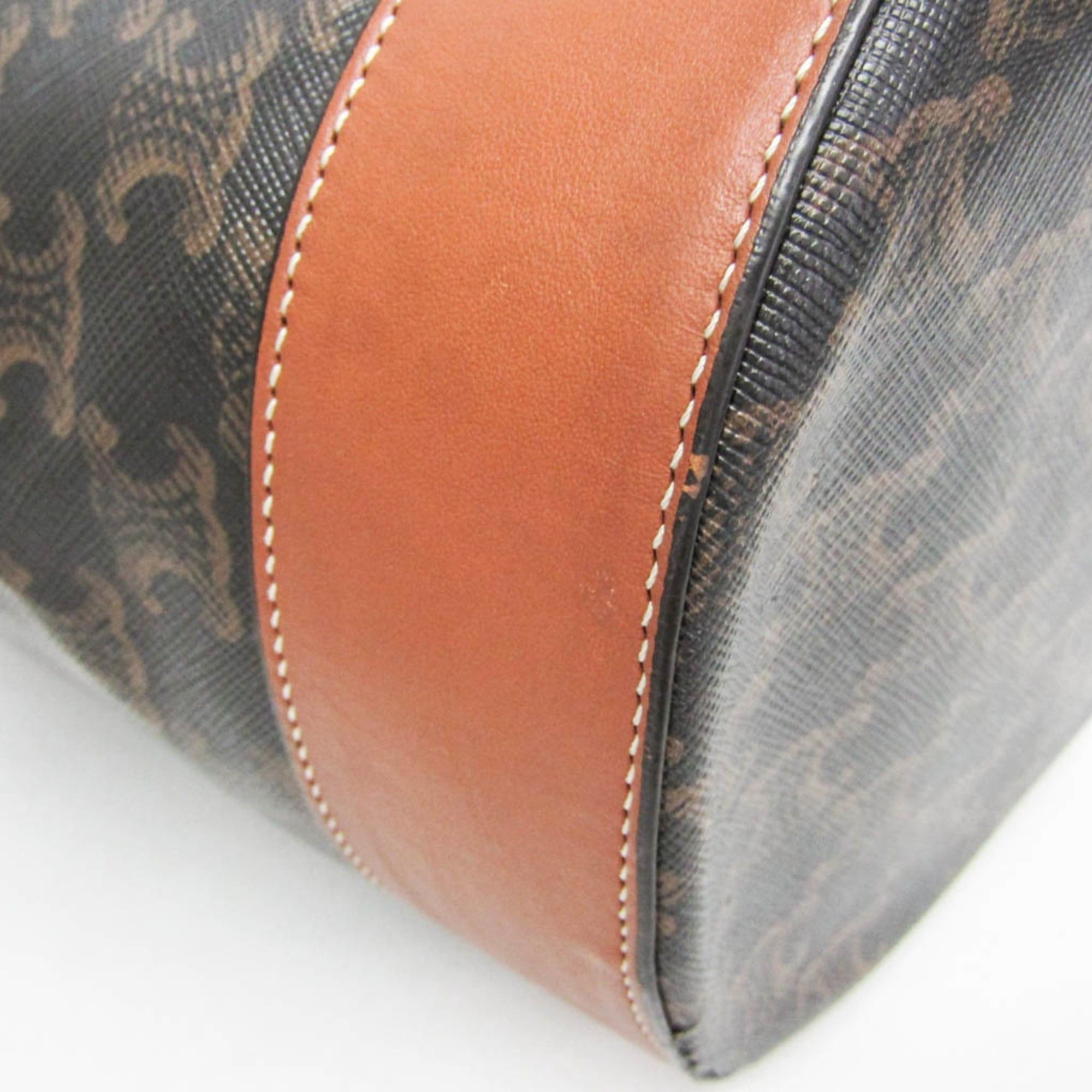 Celine Celine Triomphe Medium Sailor Bag Women,Men PVC,Leather Shoulder Bag Brown,Dark Brown Size ONE SIZE - 5 Thumbnail