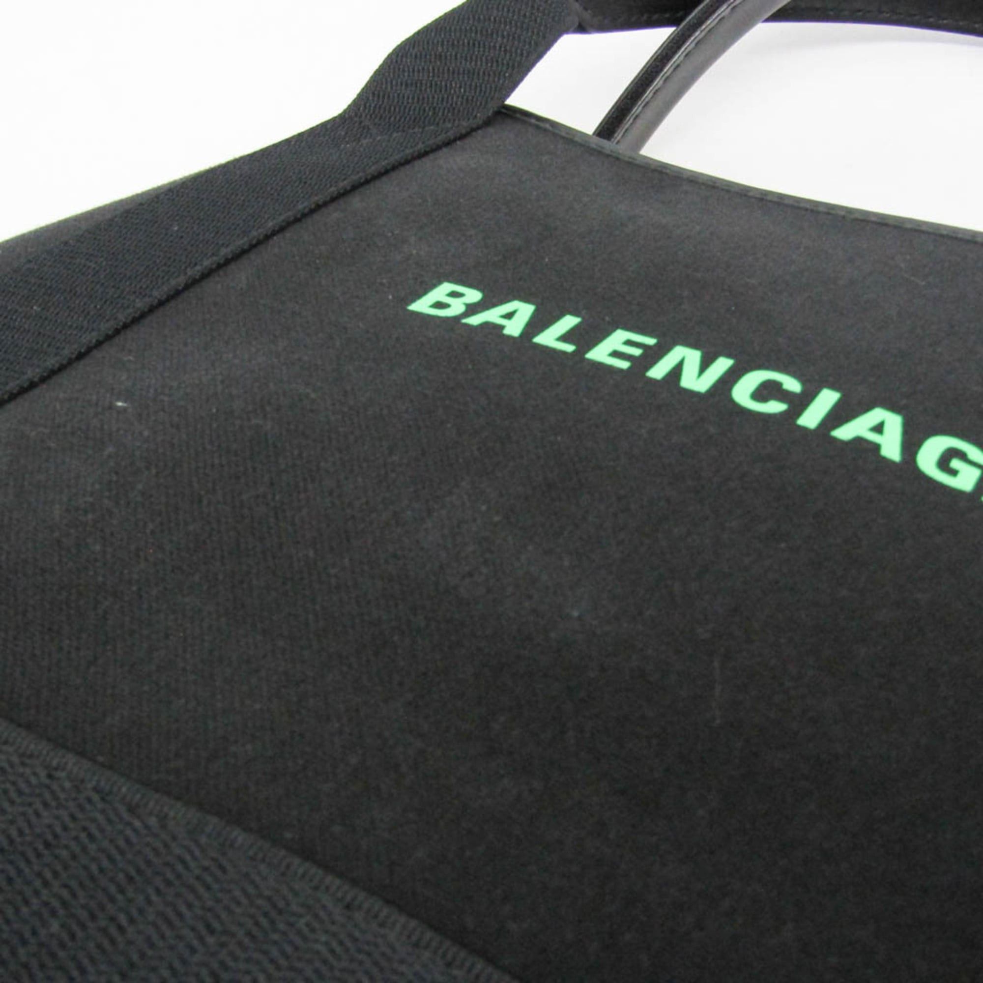 Balenciaga Balenciaga Navy Cabas S 339933 Men,Women Canvas,Leather Handbag,Tote Bag Black Size ONE SIZE - 8 Thumbnail