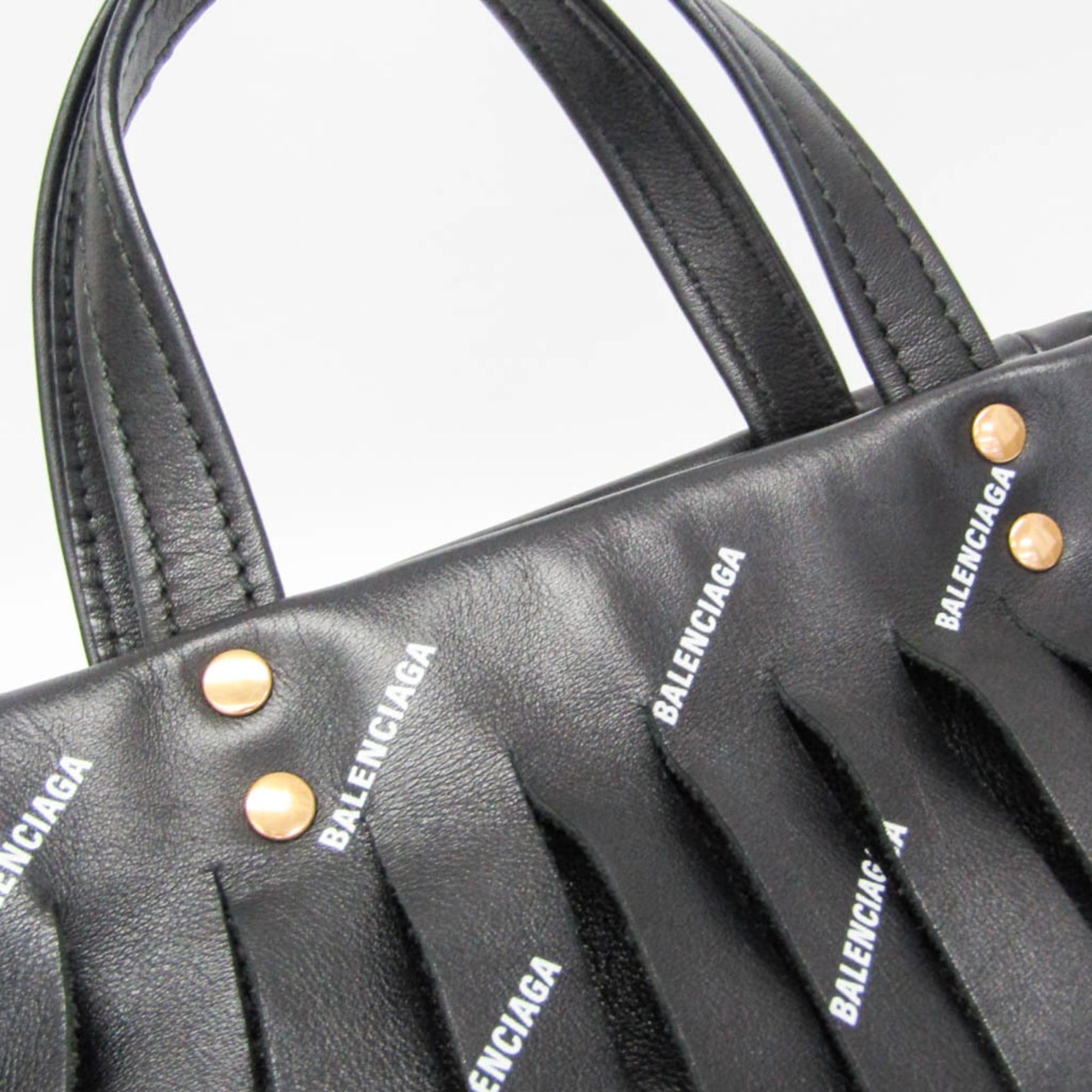 Balenciaga Balenciaga Laundry Cabas XS Fringe 517842 Women's Leather Handbag,Shoulder Bag Black Size ONE SIZE - 13 Thumbnail