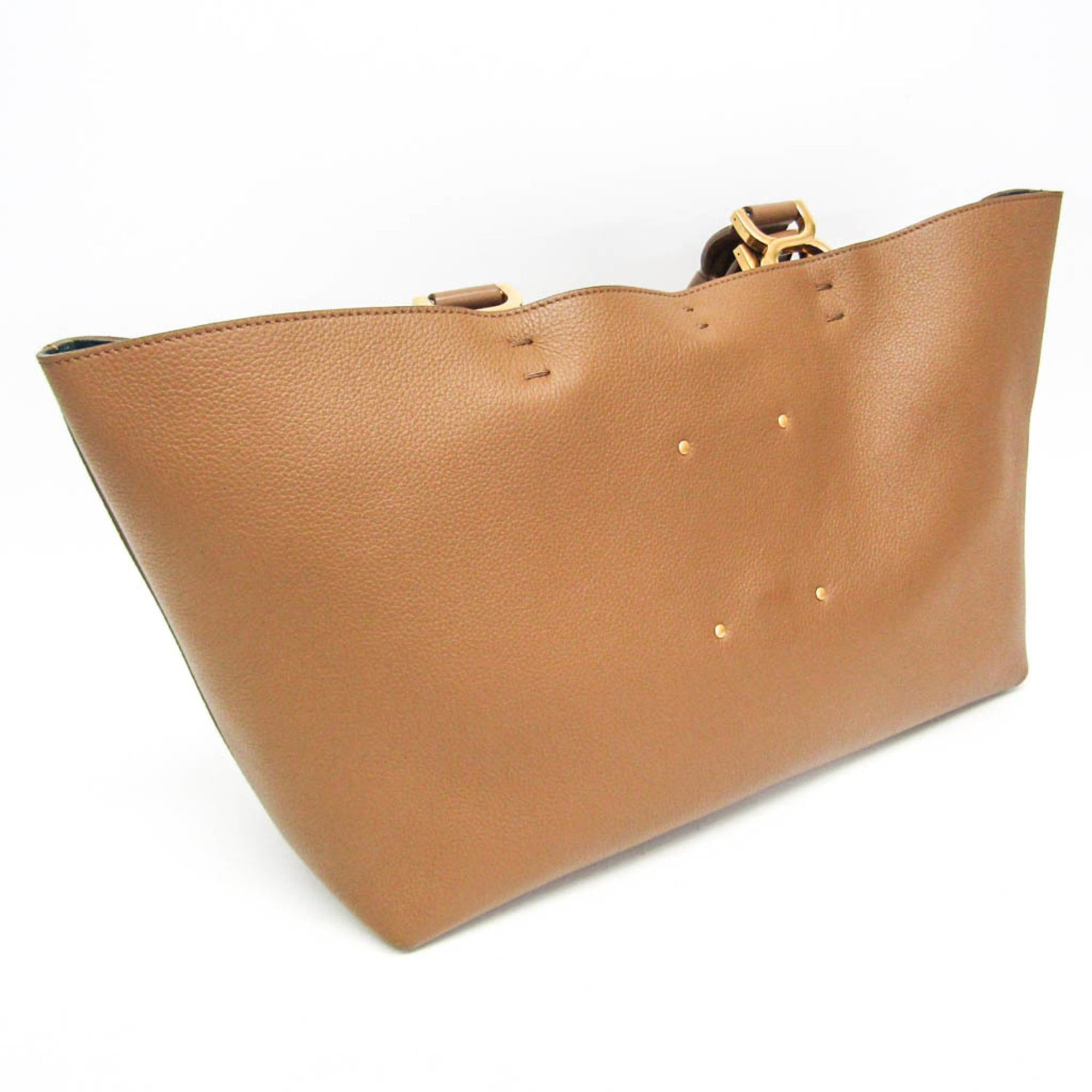 Chloe Chloé Marcy Women's Leather Tote Bag Beige Size ONE SIZE - 15 Thumbnail