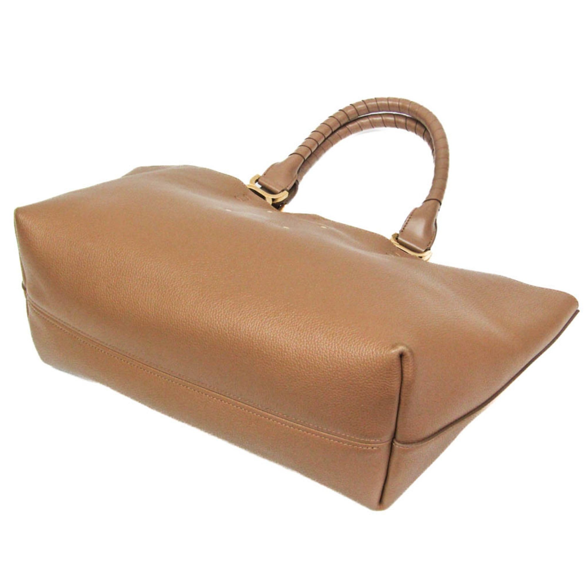 Chloe Chloé Marcy Women's Leather Tote Bag Beige Size ONE SIZE - 2 Thumbnail