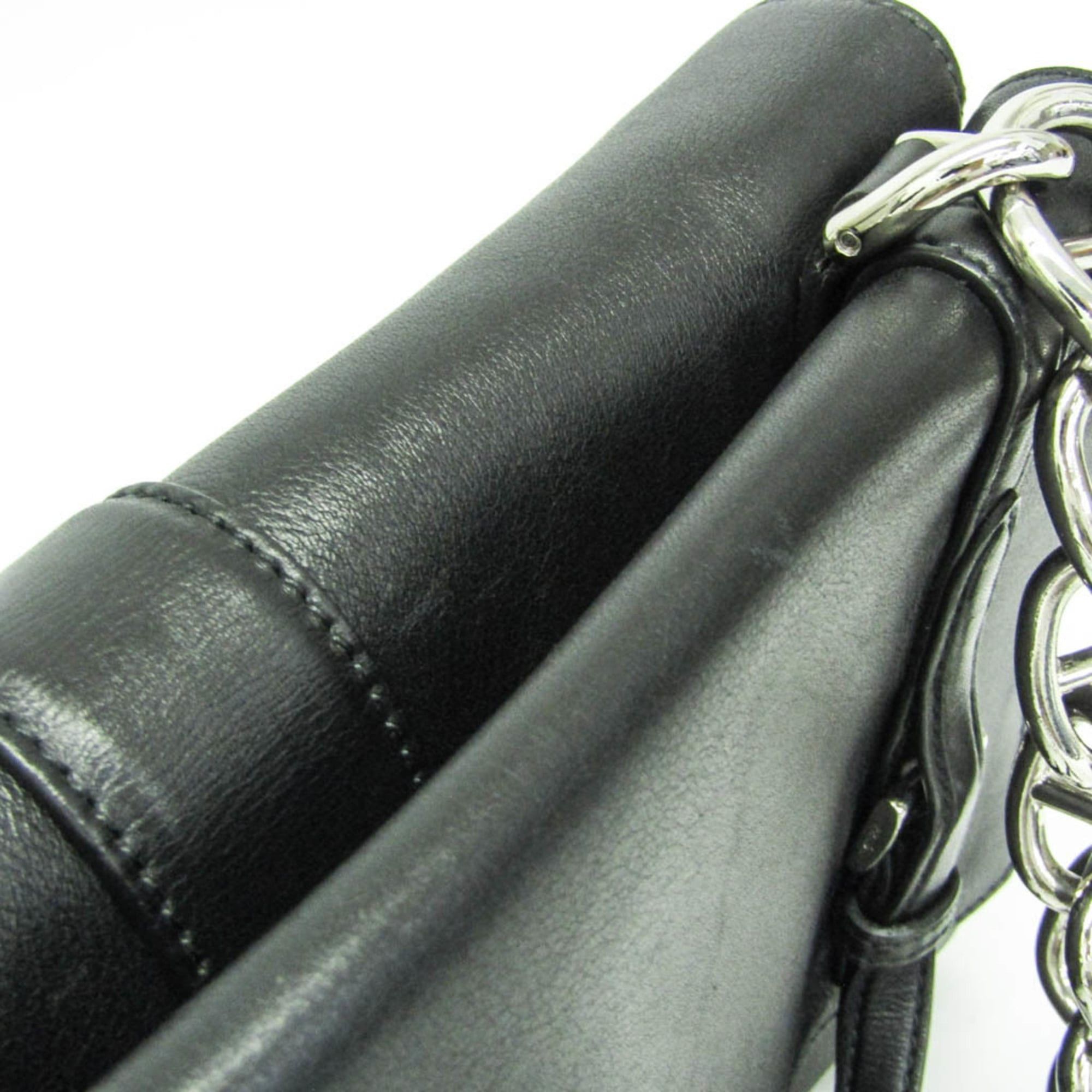 Prada Prada Double Flap Chain Shoulder Bag Women's Leather Shoulder Bag Black Size ONE SIZE - 15 Thumbnail