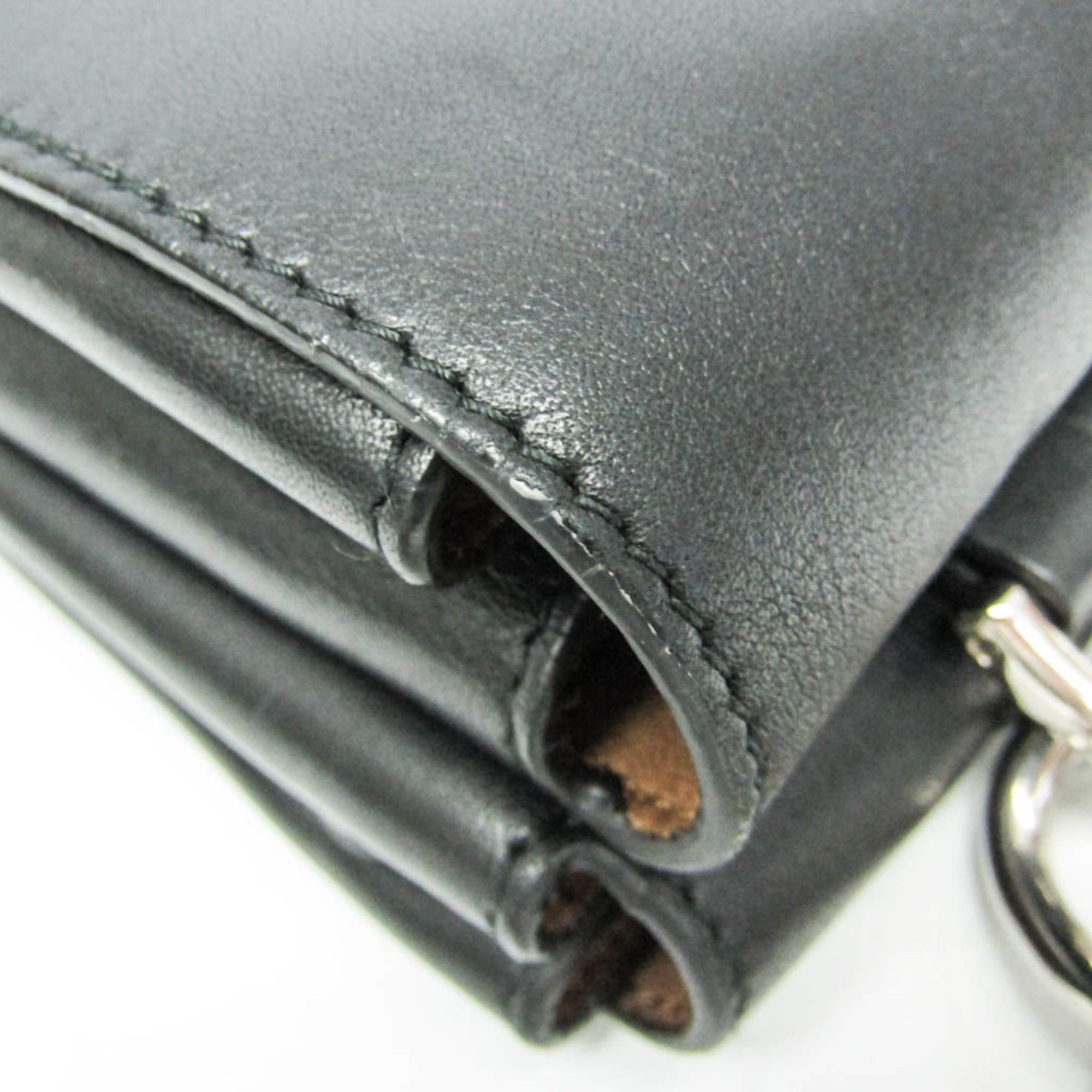 Prada Prada Double Flap Chain Shoulder Bag Women's Leather Shoulder Bag Black Size ONE SIZE - 8 Thumbnail