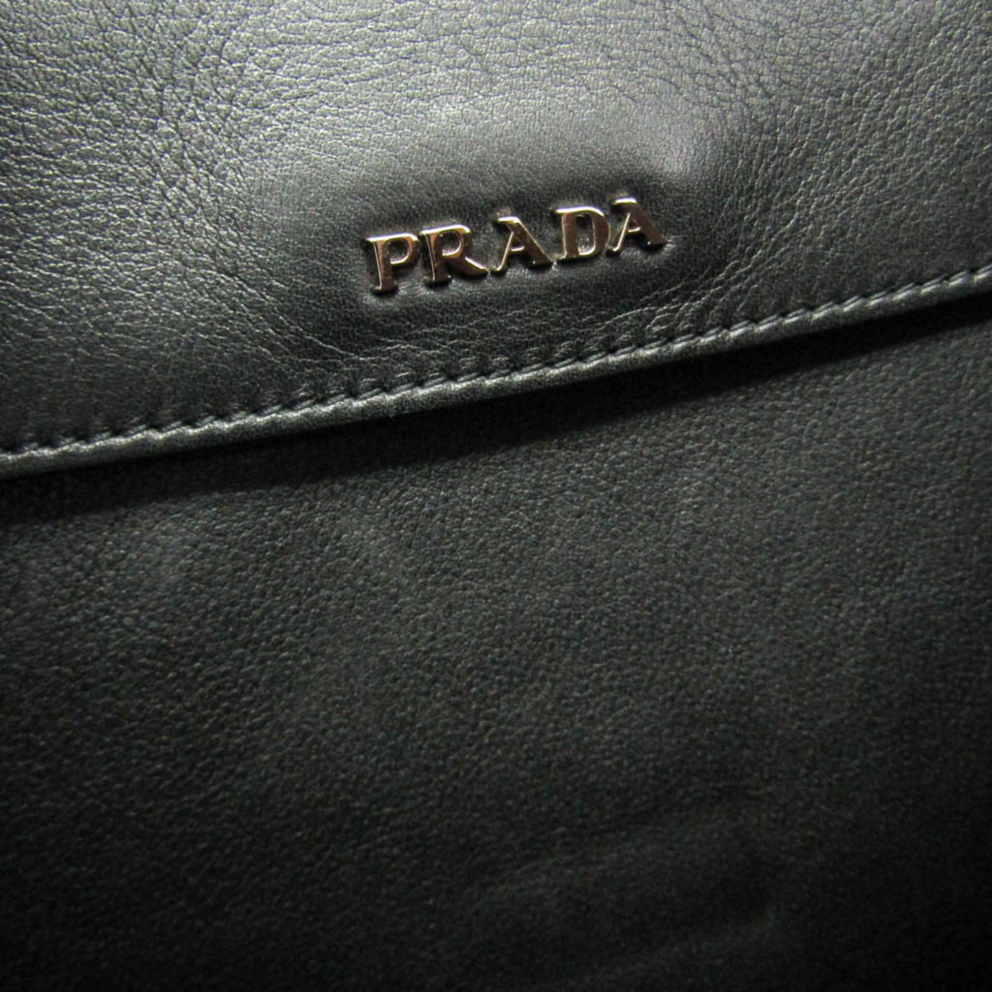 Prada Prada Double Flap Chain Shoulder Bag Women's Leather Shoulder Bag Black Size ONE SIZE - 18 Thumbnail