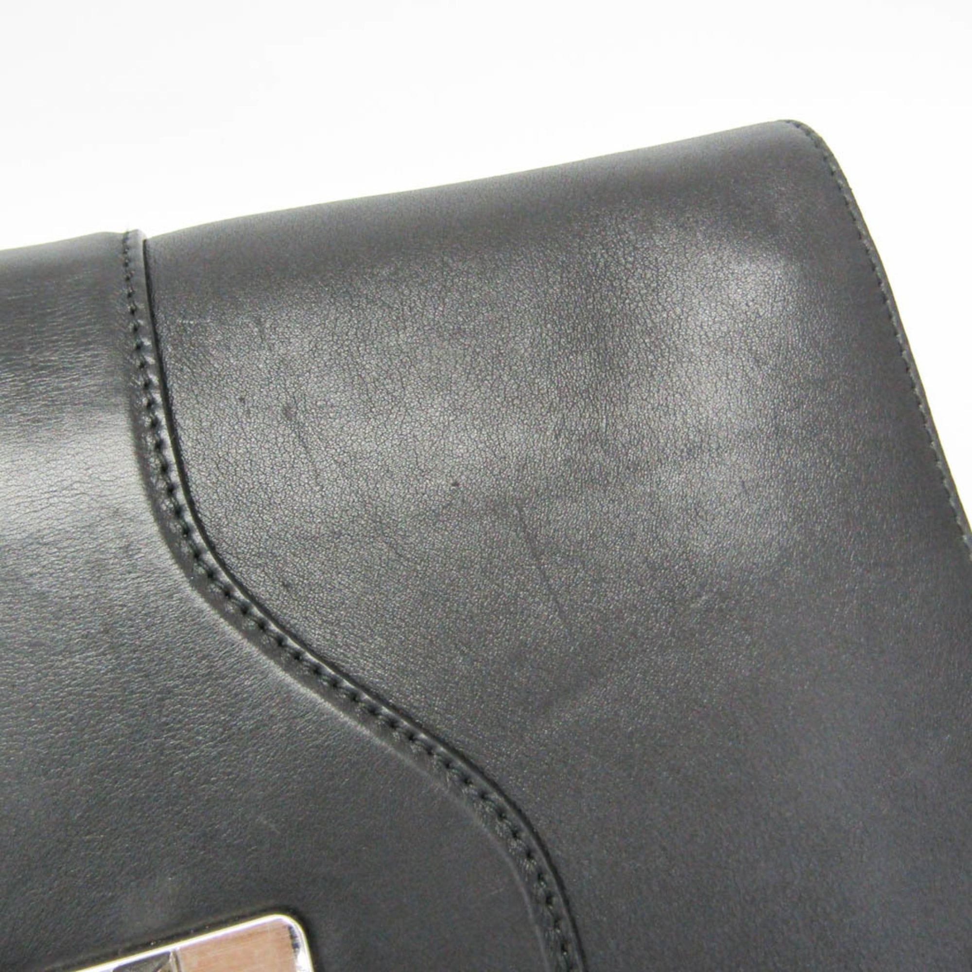 Prada Prada Double Flap Chain Shoulder Bag Women's Leather Shoulder Bag Black Size ONE SIZE - 10 Thumbnail