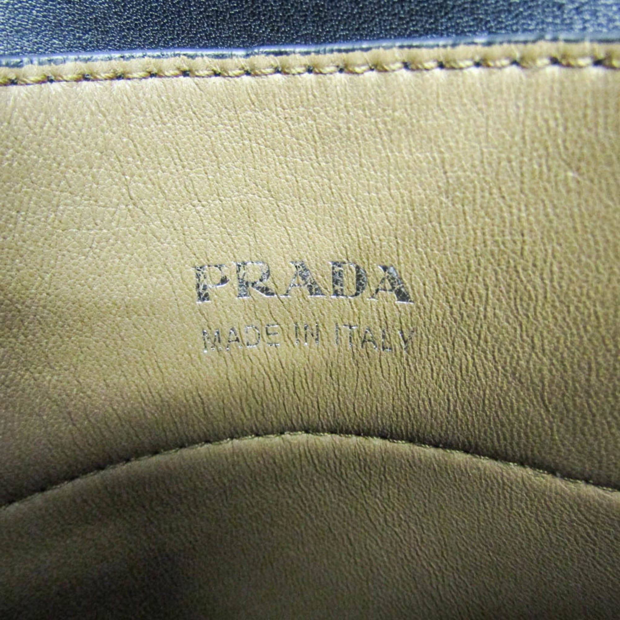 Prada Prada Double Flap Chain Shoulder Bag Women's Leather Shoulder Bag Black Size ONE SIZE - 19 Thumbnail