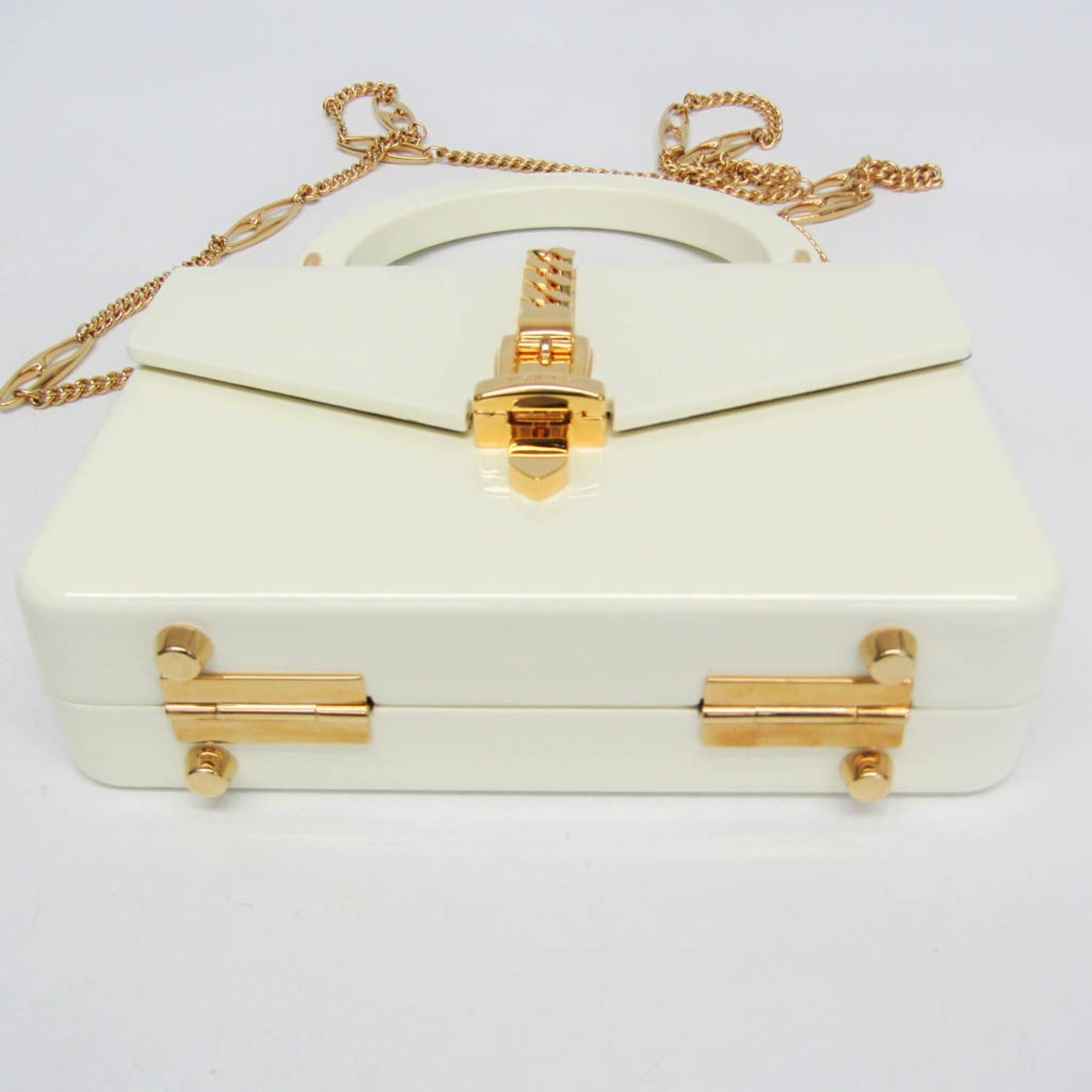 Gucci Gucci Sylvie 1969 Acrylic Mini 589482 Women's Acrylic Handbag,Shoulder Bag White Size ONE SIZE - 5 Thumbnail