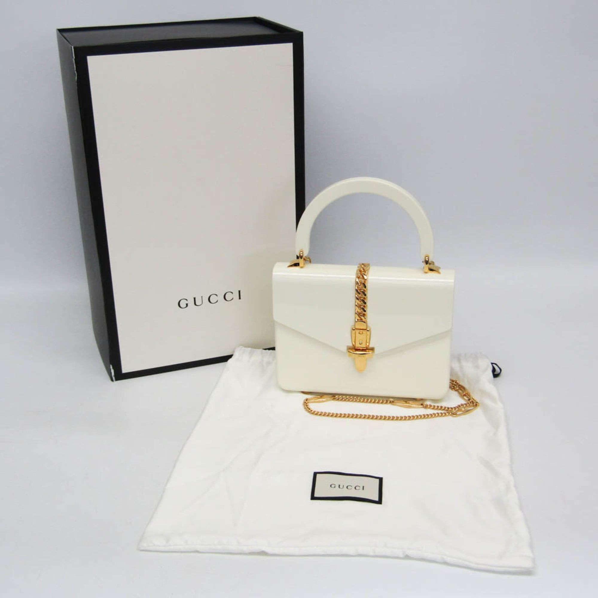 Gucci Gucci Sylvie 1969 Acrylic Mini 589482 Women's Acrylic Handbag,Shoulder Bag White Size ONE SIZE - 2 Thumbnail