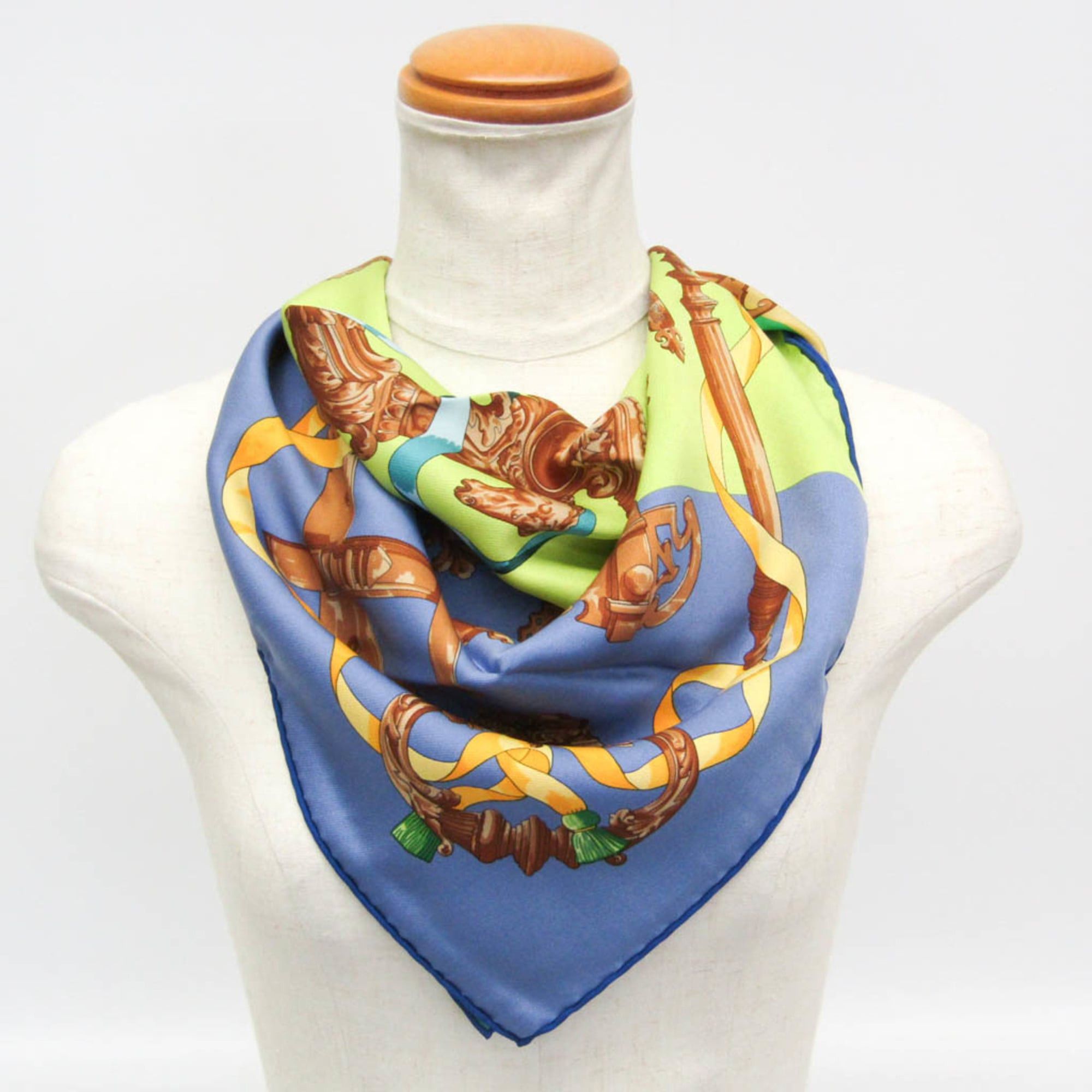Hermes Hermes Carré 70 FERRONNERIE Women's Silk Scarf Brown,Green,Purple Size ONE SIZE - 12 Thumbnail