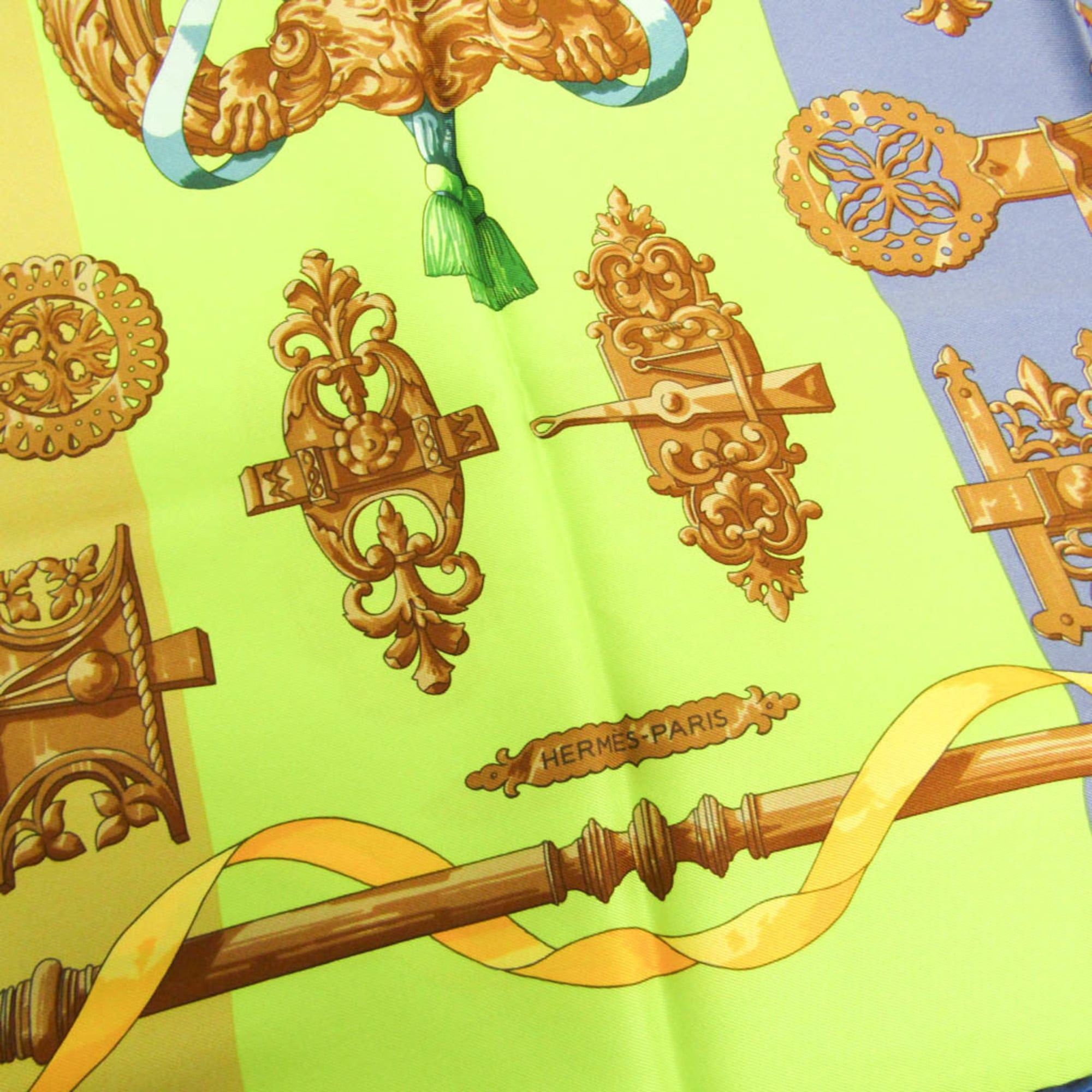 Hermes Hermes Carré 70 FERRONNERIE Women's Silk Scarf Brown,Green,Purple Size ONE SIZE - 5 Thumbnail