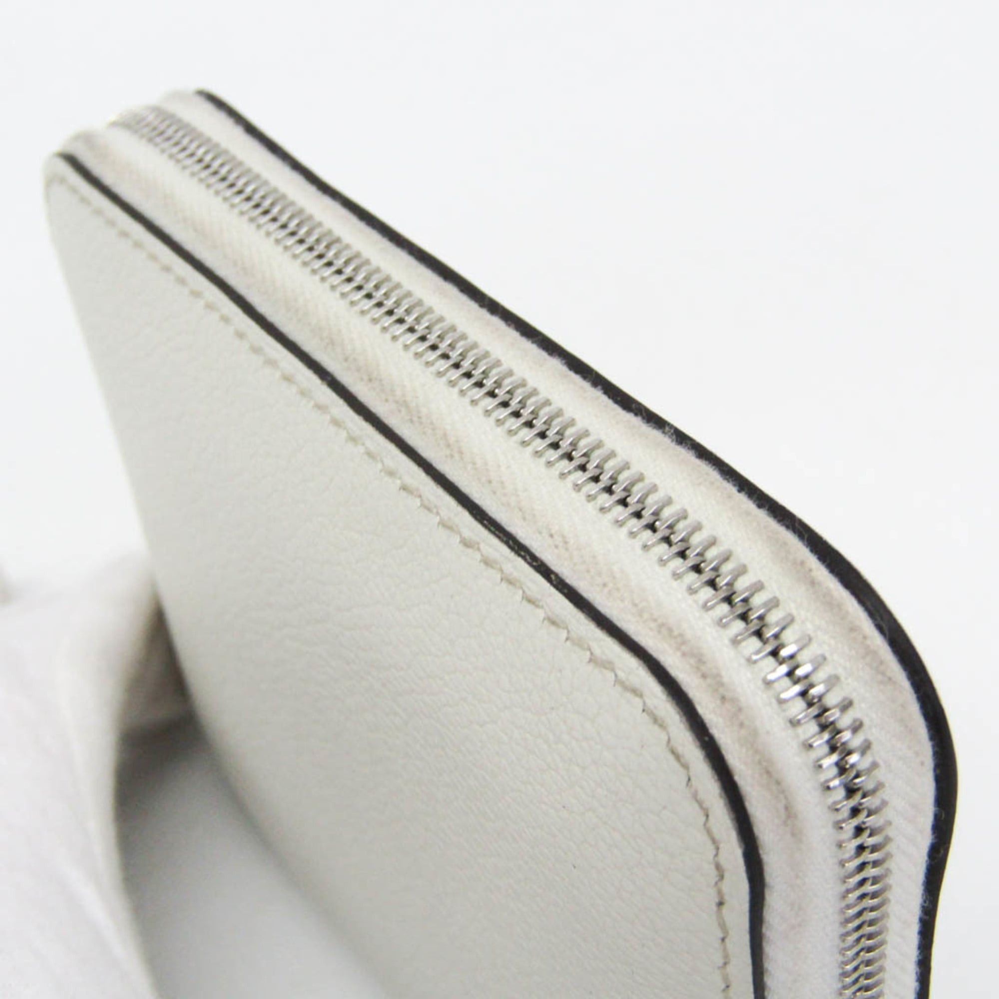 Hermes Hermes Azap Silk In Compact Women's Epsom Leather Coin Purse/coin Case Orange,White Size ONE SIZE - 9 Thumbnail
