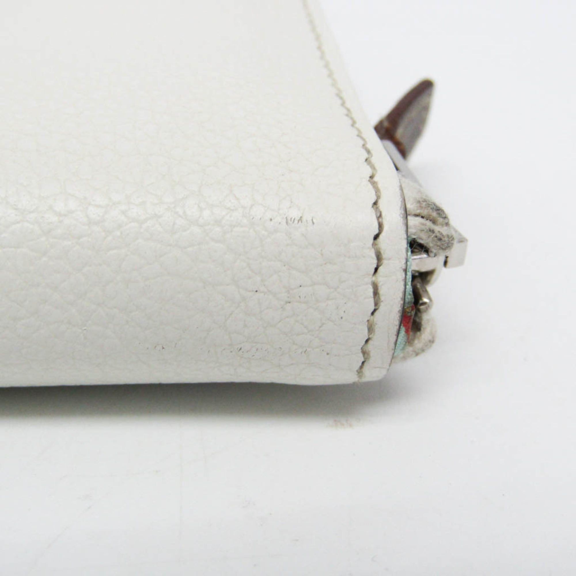 Hermes Hermes Azap Silk In Compact Women's Epsom Leather Coin Purse/coin Case Orange,White Size ONE SIZE - 10 Thumbnail