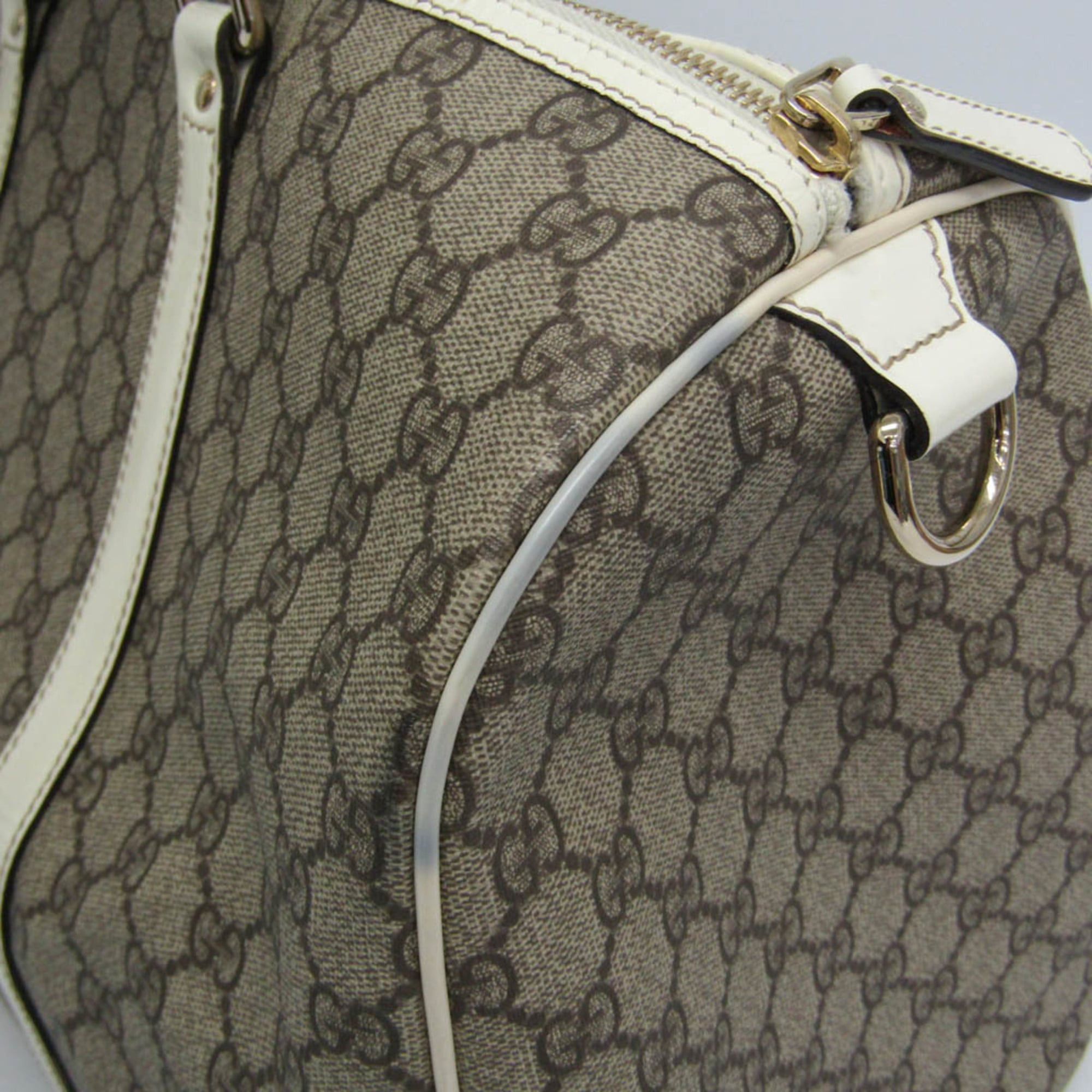Gucci Gucci 193602 Women's GG Supreme,Leather Boston Bag,Handbag Light Beige,White Size ONE SIZE - 7 Thumbnail
