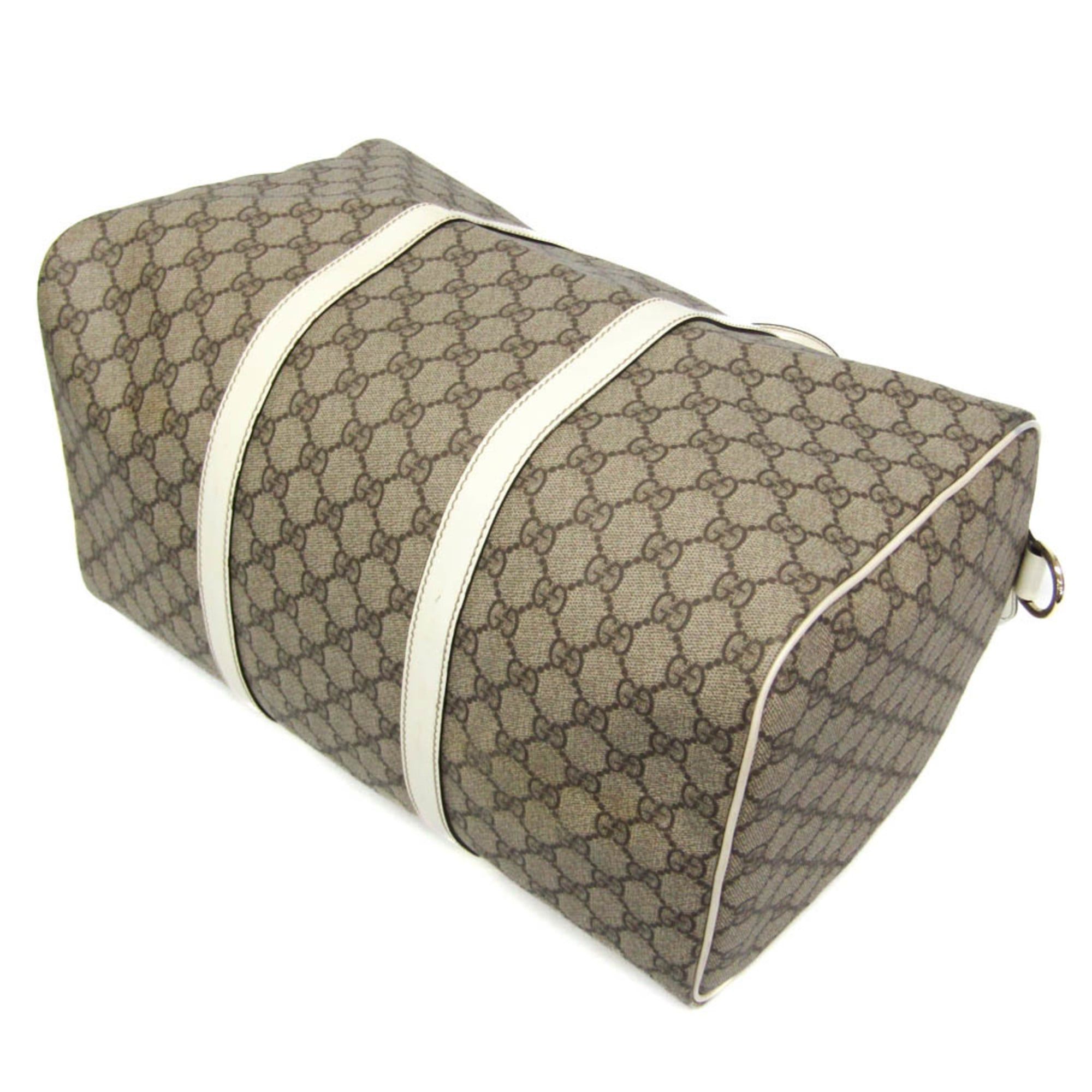 Gucci Gucci 193602 Women's GG Supreme,Leather Boston Bag,Handbag Light Beige,White Size ONE SIZE - 2 Thumbnail