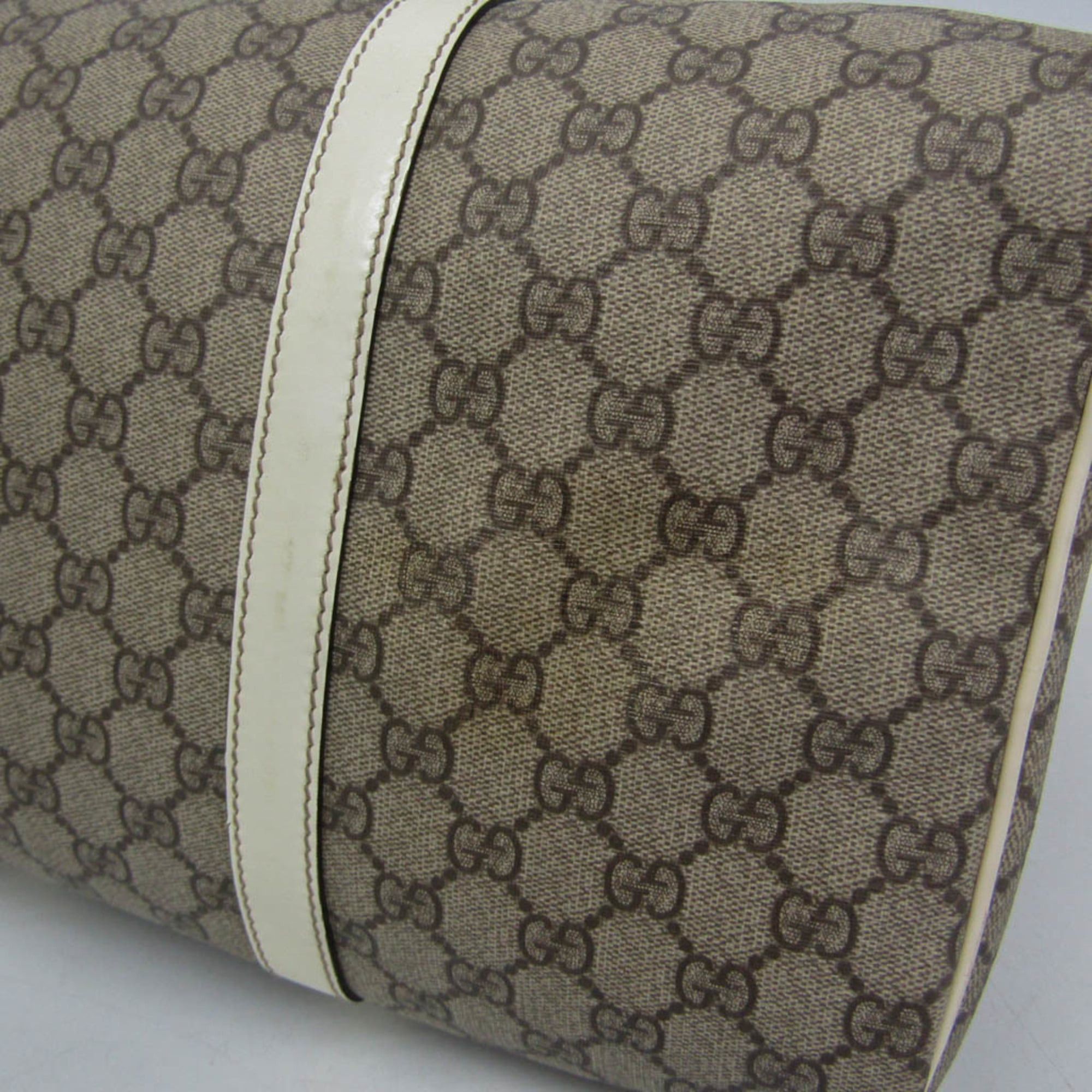 Gucci Gucci 193602 Women's GG Supreme,Leather Boston Bag,Handbag Light Beige,White Size ONE SIZE - 4 Thumbnail