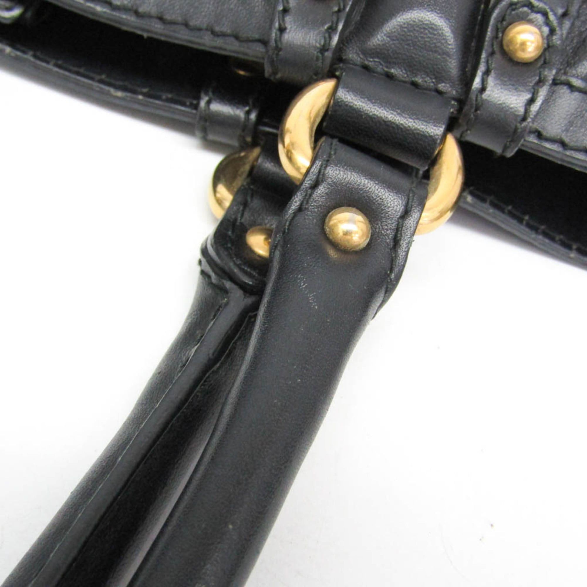 Gucci Gucci Guccissima Interlocking G Scarlet 269953 Women's Leather Handbag,Tote Bag Black Size ONE SIZE - 10 Thumbnail
