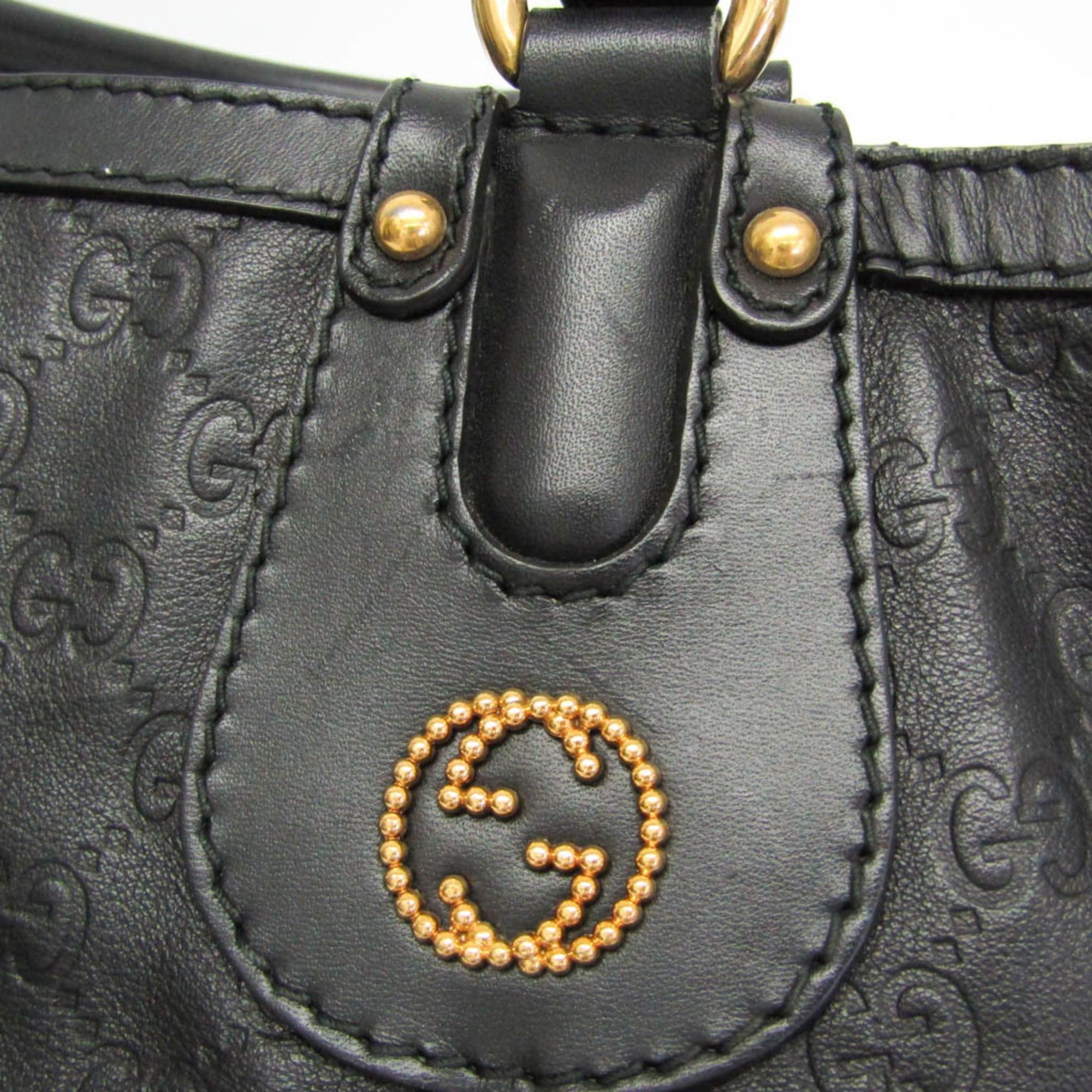 Gucci Gucci Guccissima Interlocking G Scarlet 269953 Women's Leather Handbag,Tote Bag Black Size ONE SIZE - 9 Thumbnail