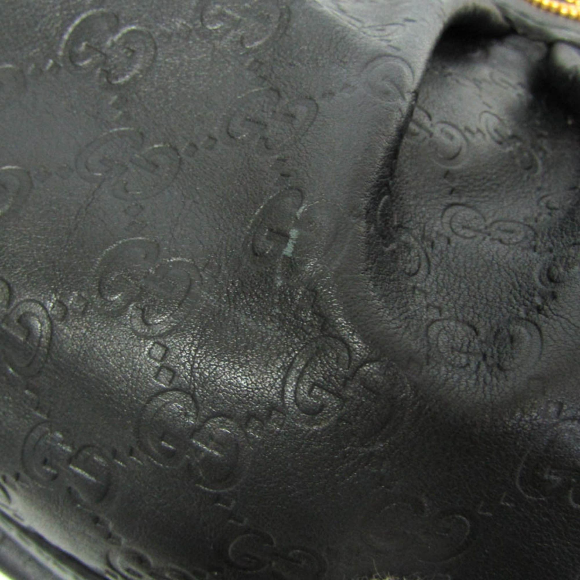 Gucci Gucci Guccissima Interlocking G Scarlet 269953 Women's Leather Handbag,Tote Bag Black Size ONE SIZE - 5 Thumbnail