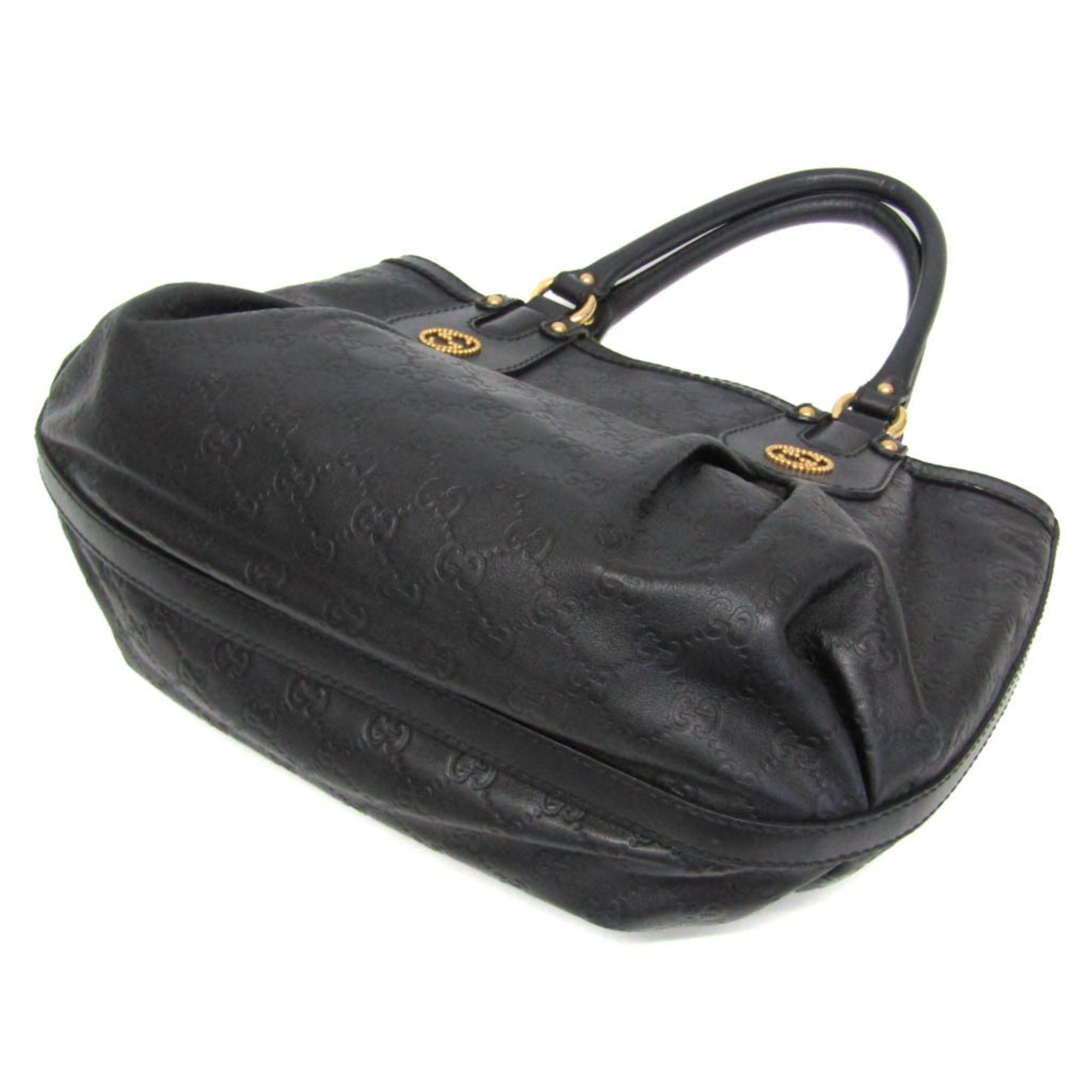 Gucci Gucci Guccissima Interlocking G Scarlet 269953 Women's Leather Handbag,Tote Bag Black Size ONE SIZE - 2 Thumbnail