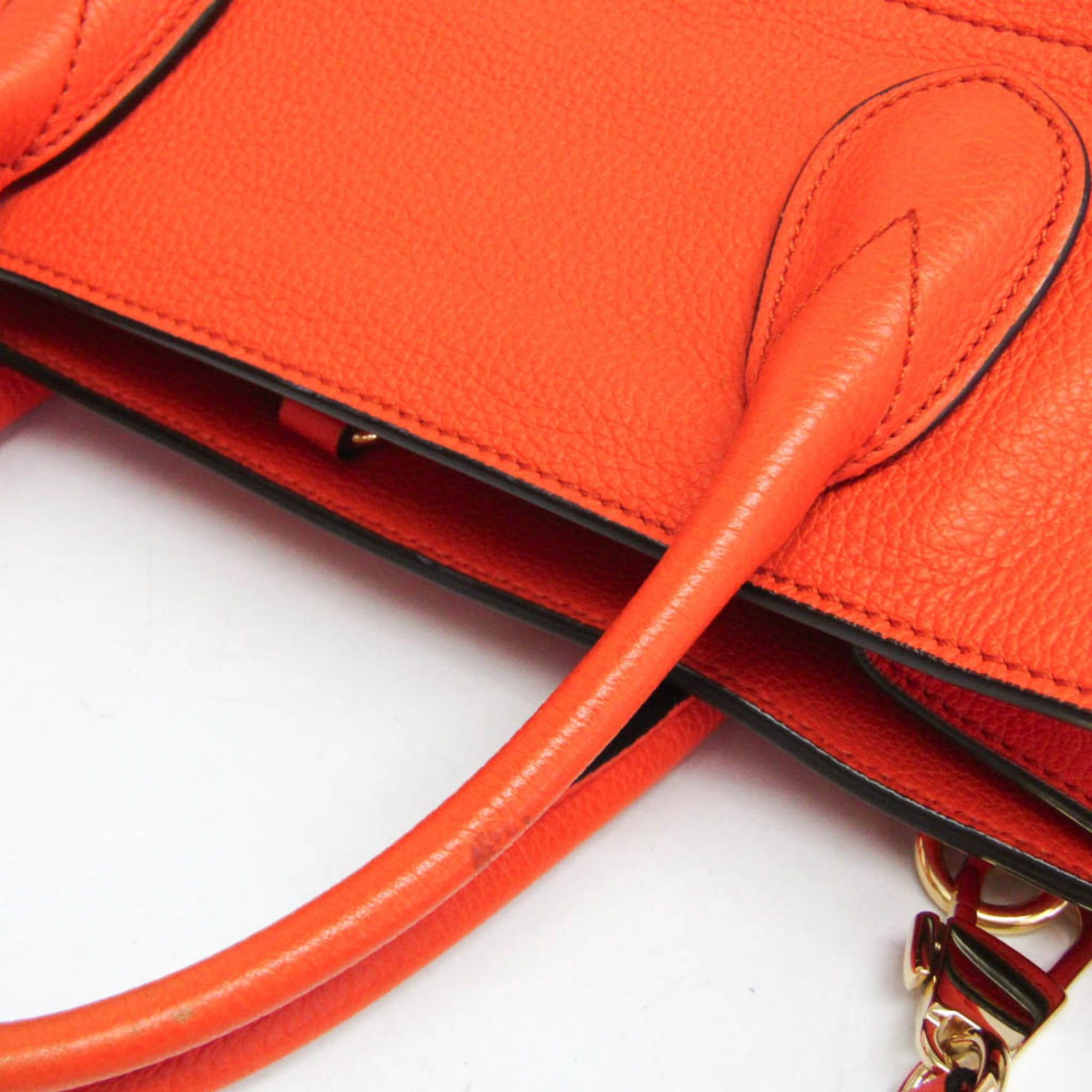 Gucci Gucci Logo Tote 674822 Women's Leather Handbag,Shoulder Bag Orange Size ONE SIZE - 8 Thumbnail