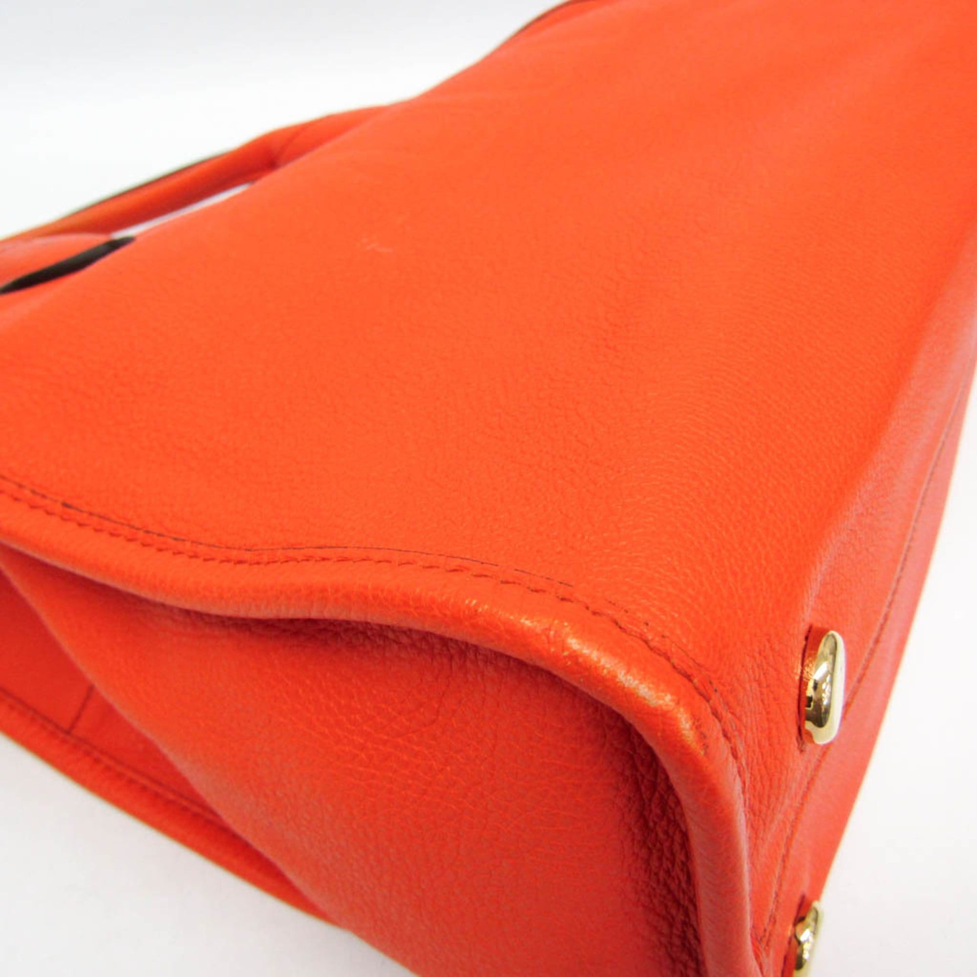 Gucci Gucci Logo Tote 674822 Women's Leather Handbag,Shoulder Bag Orange Size ONE SIZE - 6 Thumbnail