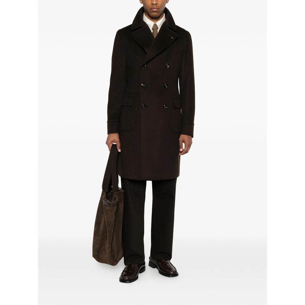 Tagliatore Tagliatore BROWN Coats - Double Breasted Coats Size US L / EU 52-54 / 3 - 2 Thumbnail