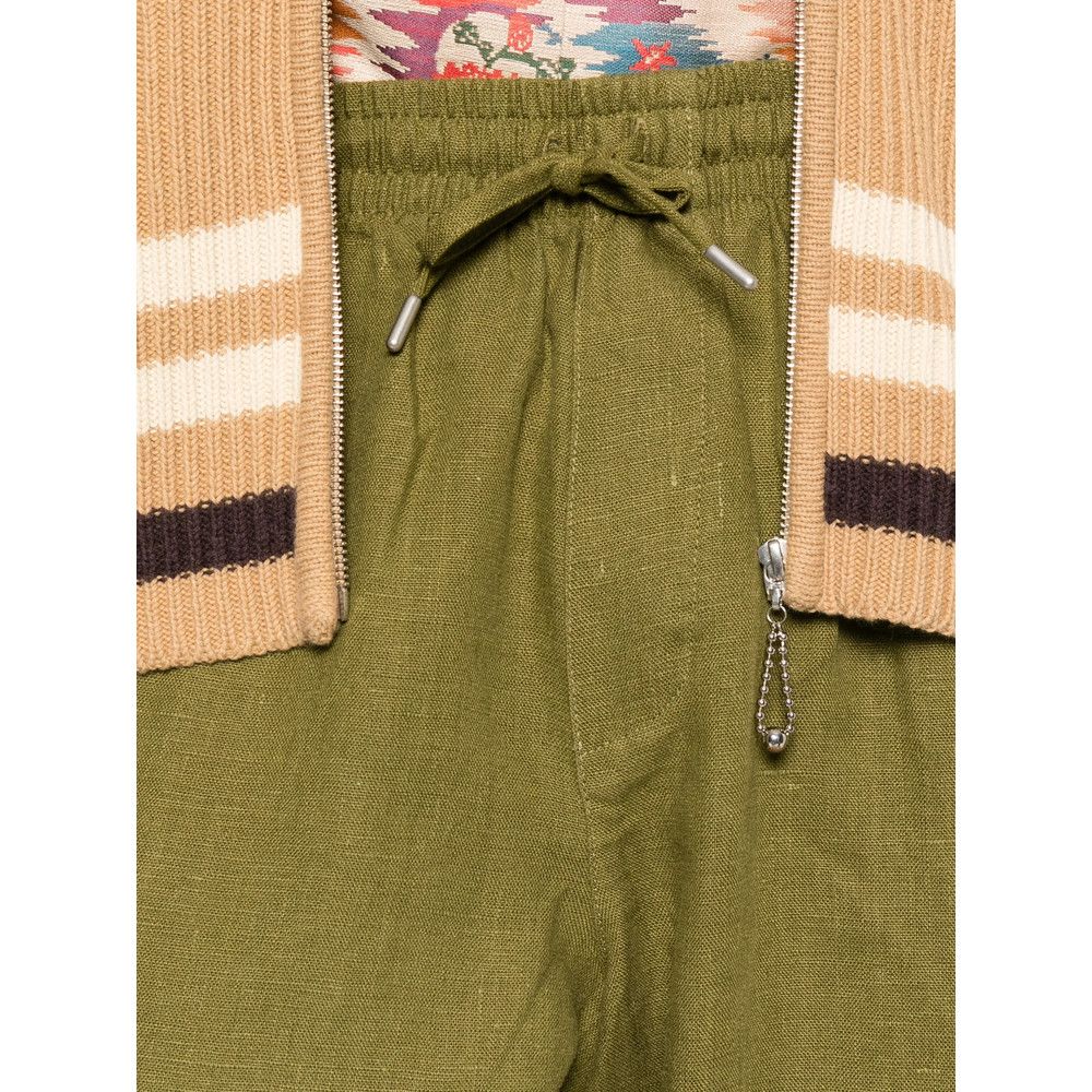 Arte Antwerp Arte Antwerp GREEN Trousers - Wide-Leg Trousers Size US 36 / EU 52 - 2 Thumbnail