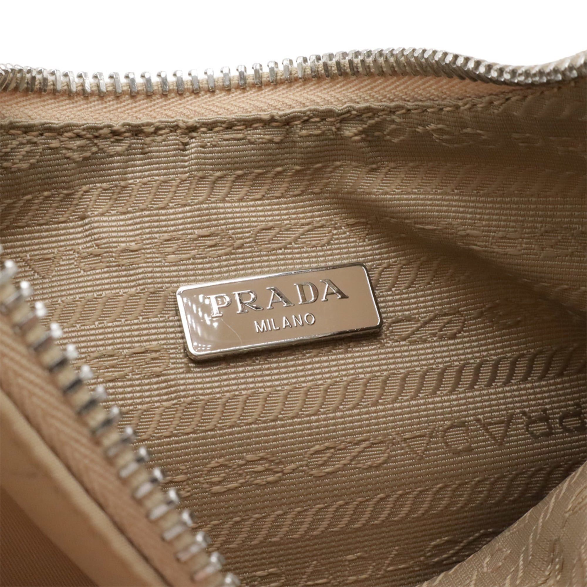 Prada PRADA Triangle Handbag Pouch Re-Edition 2005 Nylon CAMMELLO Beige 1N204 Size ONE SIZE - 9 Thumbnail