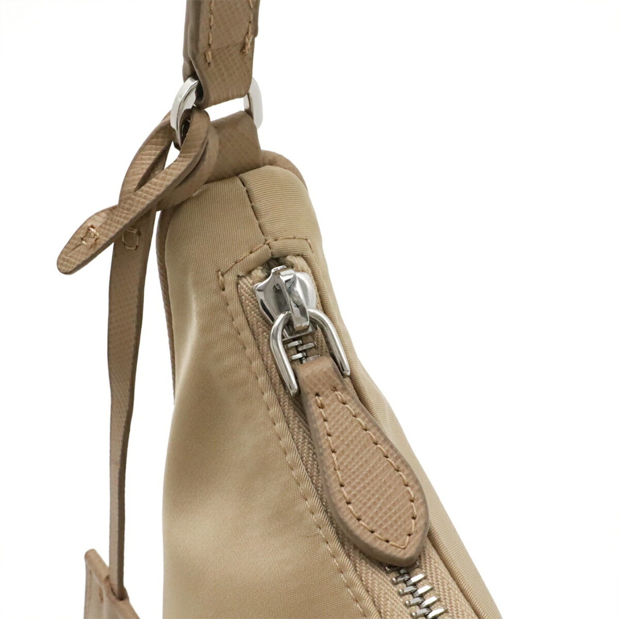 Prada PRADA Triangle Handbag Pouch Re-Edition 2005 Nylon CAMMELLO Beige 1N204 Size ONE SIZE - 6 Thumbnail