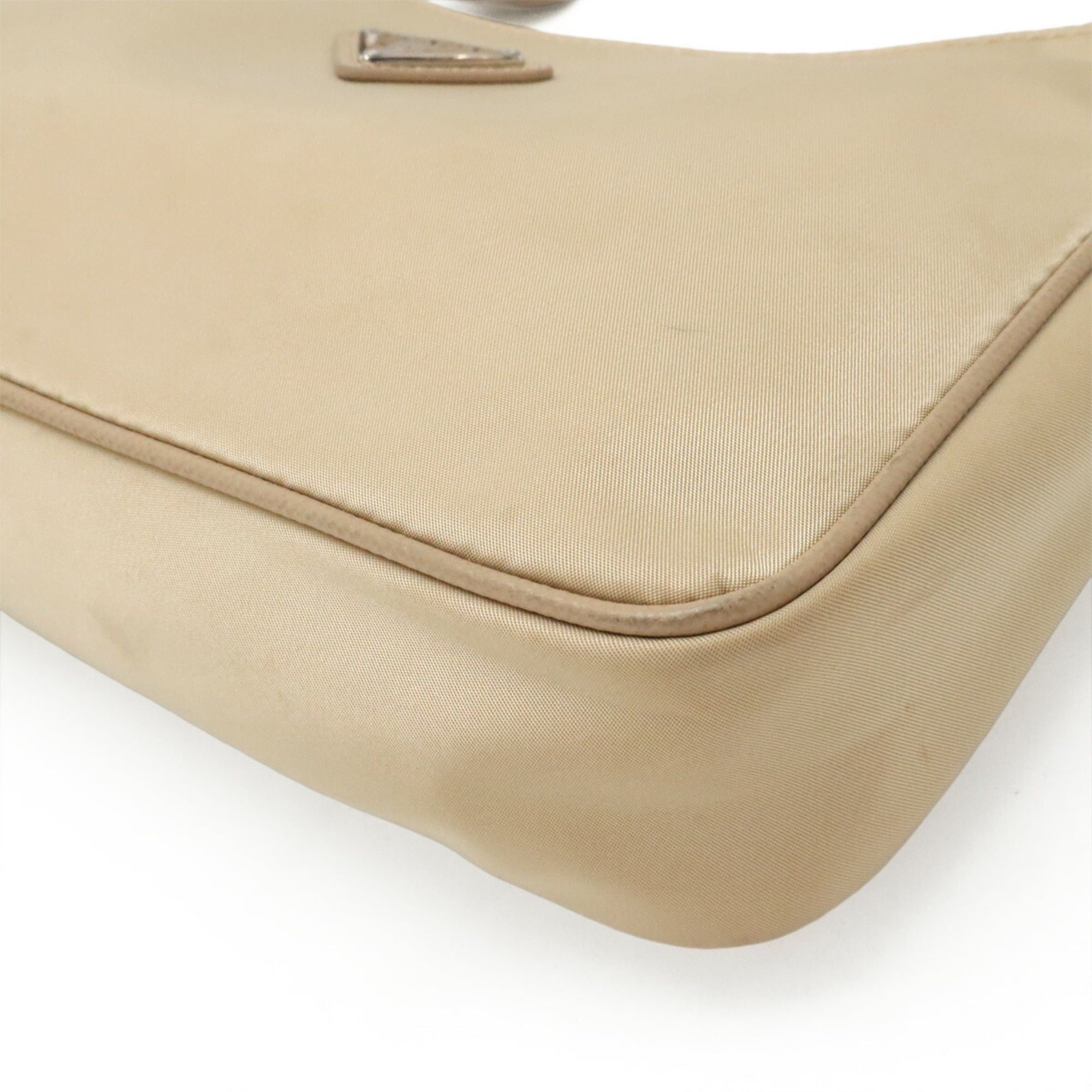 Prada PRADA Triangle Handbag Pouch Re-Edition 2005 Nylon CAMMELLO Beige 1N204 Size ONE SIZE - 4 Thumbnail
