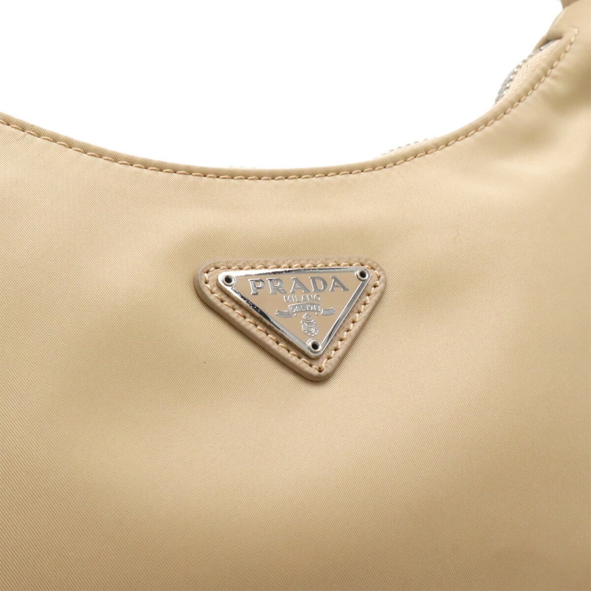 Prada PRADA Triangle Handbag Pouch Re-Edition 2005 Nylon CAMMELLO Beige 1N204 Size ONE SIZE - 5 Thumbnail
