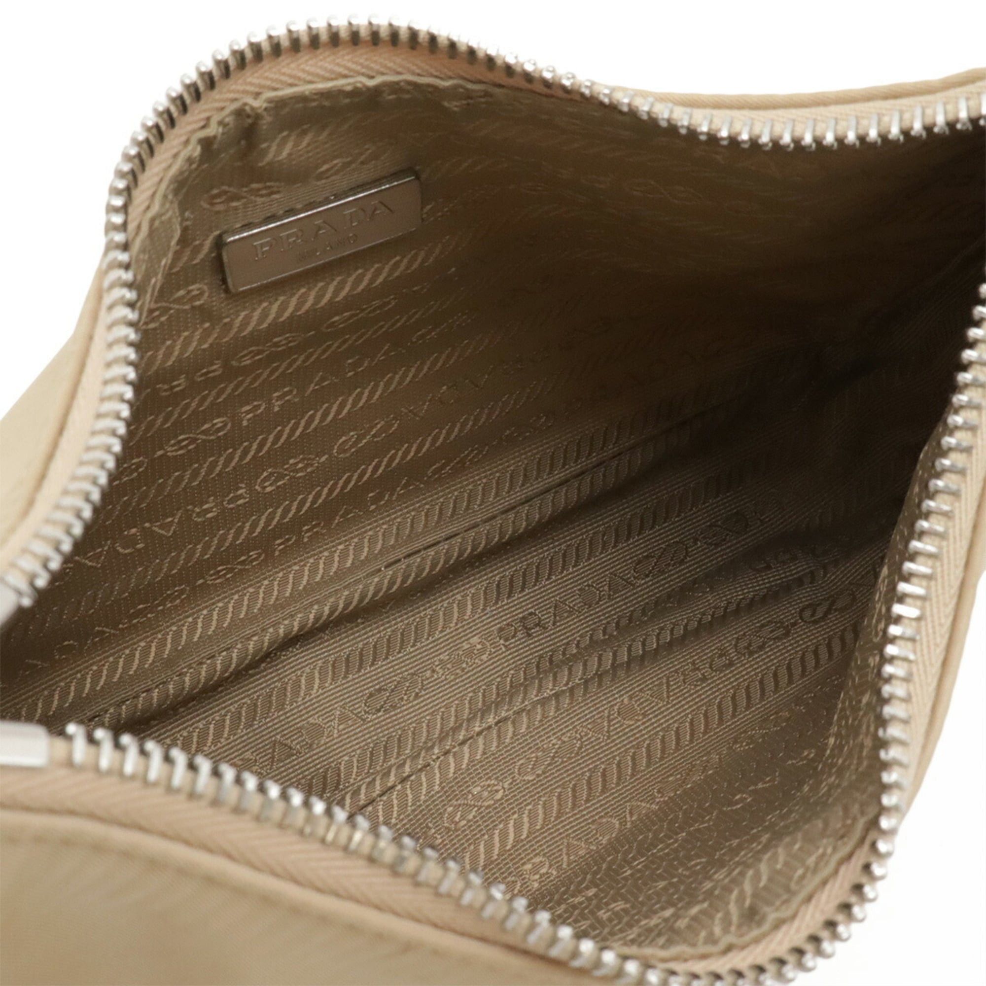 Prada PRADA Triangle Handbag Pouch Re-Edition 2005 Nylon CAMMELLO Beige 1N204 Size ONE SIZE - 8 Thumbnail