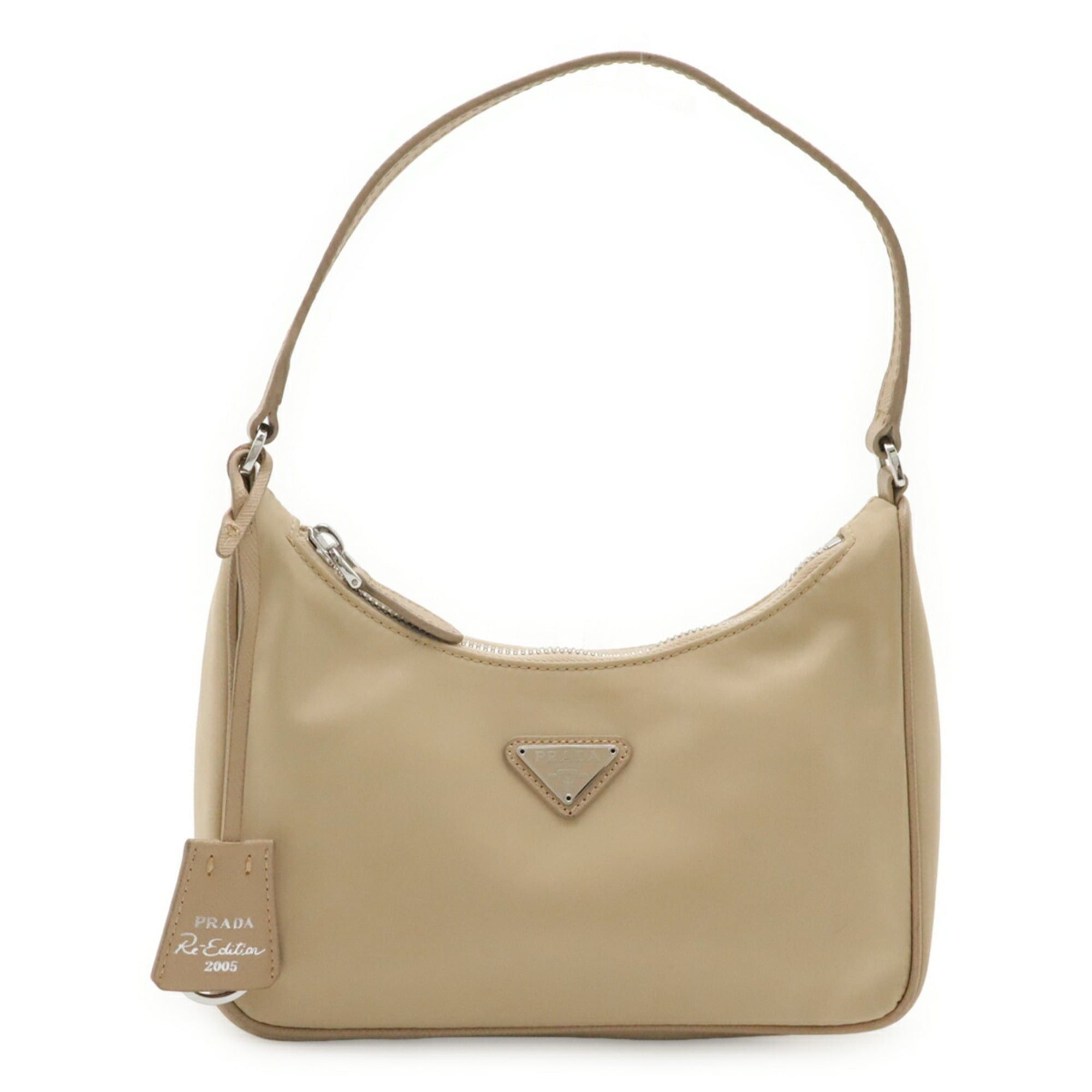 Prada PRADA Triangle Handbag Pouch Re-Edition 2005 Nylon CAMMELLO Beige 1N204 Size ONE SIZE - 2 Thumbnail