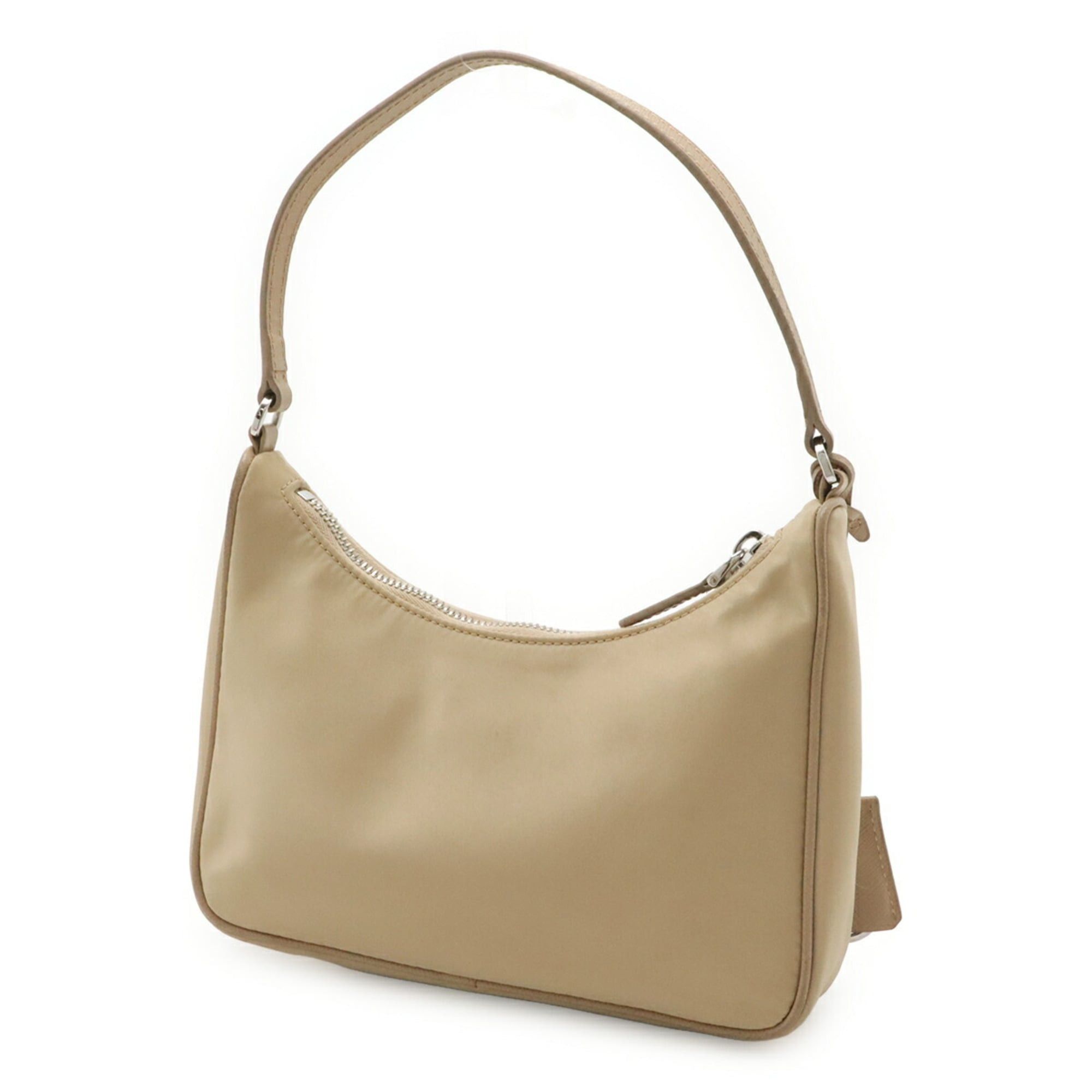Prada PRADA Triangle Handbag Pouch Re-Edition 2005 Nylon CAMMELLO Beige 1N204 Size ONE SIZE - 3 Thumbnail